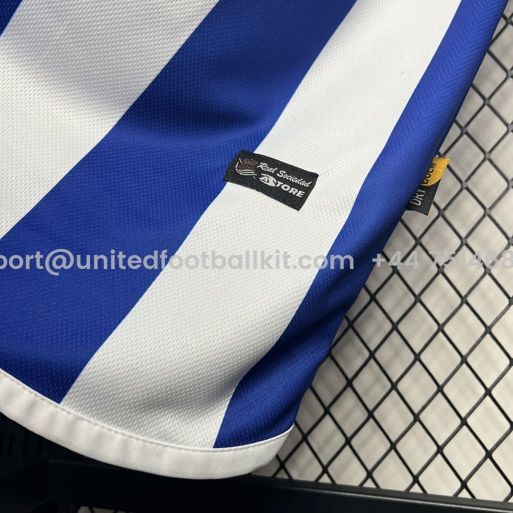 Unitedfootballkit.com | Retro Real Sociedad 2002-03 Home Jersey -Customize Name, Number and Patch | Worldwide Shipping