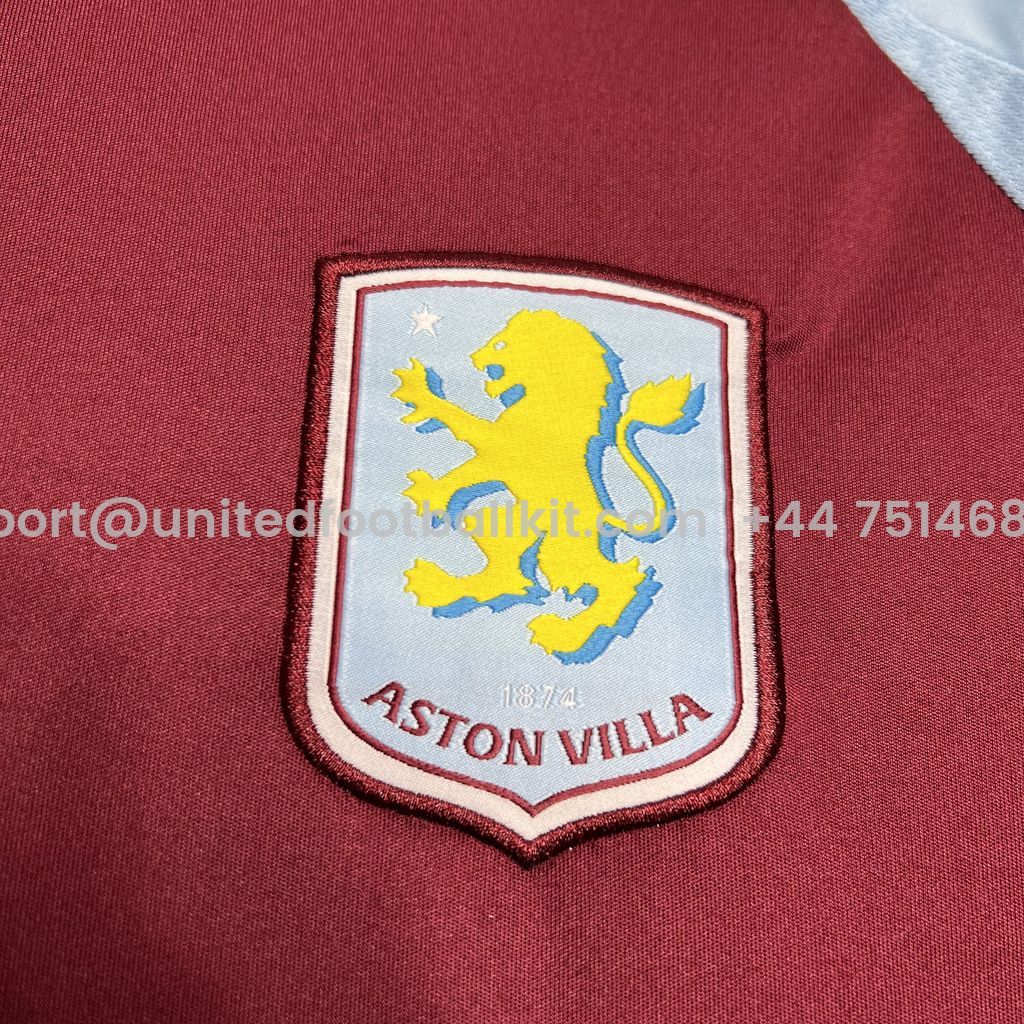 Unitedfootballkit.com | Aston Villa 24-25 Home Stadium Jersey - Fans Version -Customize Name, Number and Patch | Worldwide Shipping