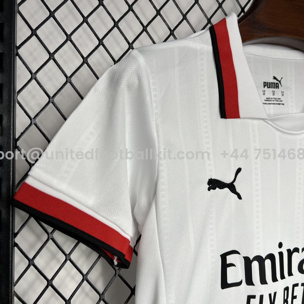 Unitedfootballkit.com | AC Milan 24-25 Away Kids Kit -Customize Name, Number and Patch | Worldwide Shipping