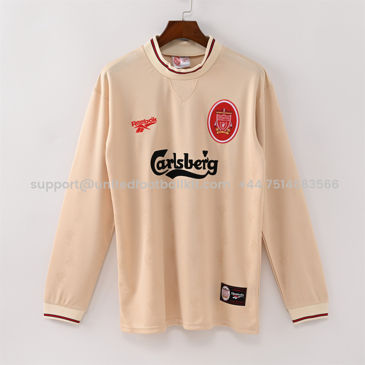 Unitedfootballkit.com | Retro Liver.pool 1996-97 Away Long Sleeves Jersey -Customize Name, Number and Patch | Worldwide Shipping