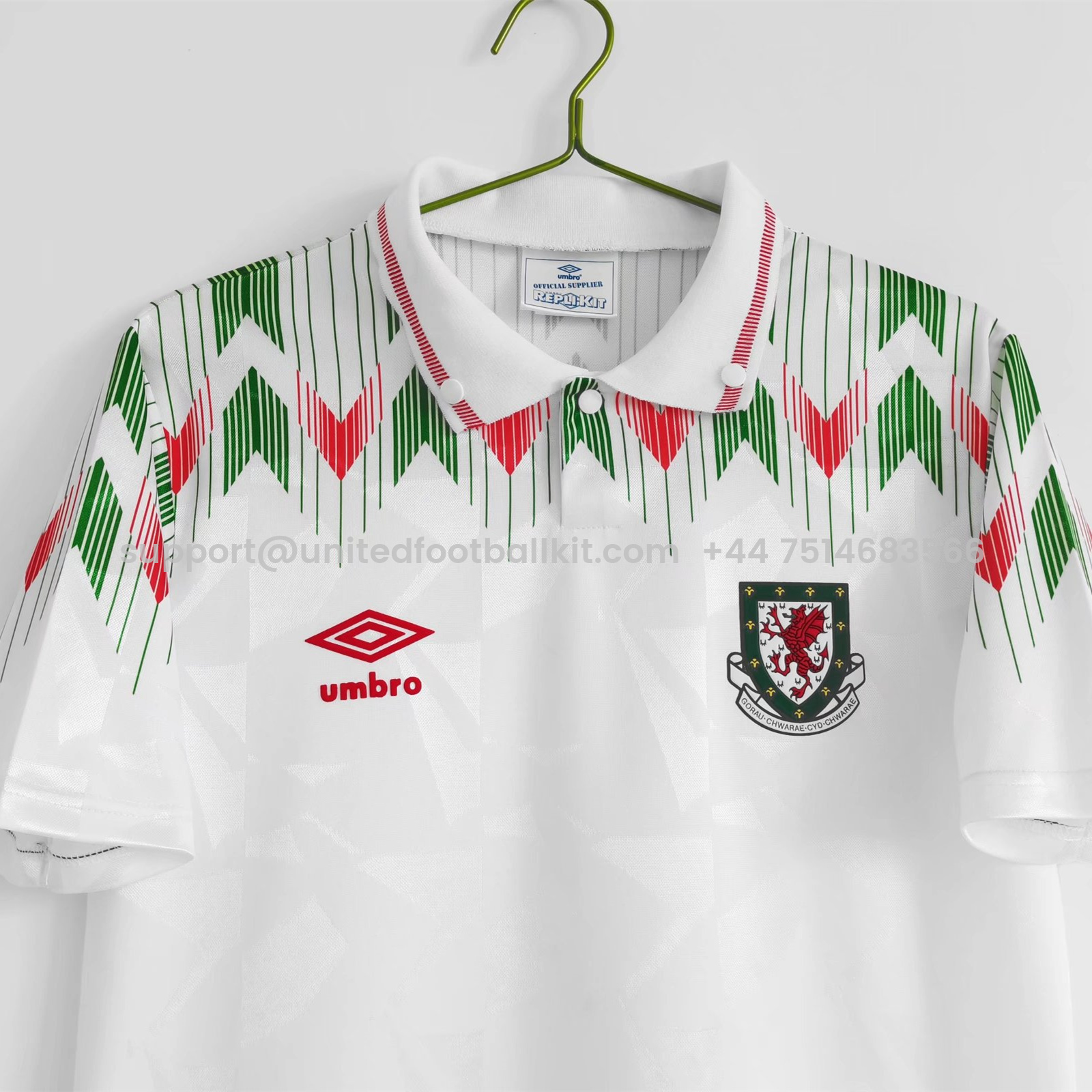 Unitedfootballkit.com | Retro Wales 1990-92 Away Stadium Jersey -Customize Name, Number and Patch | Worldwide Shipping