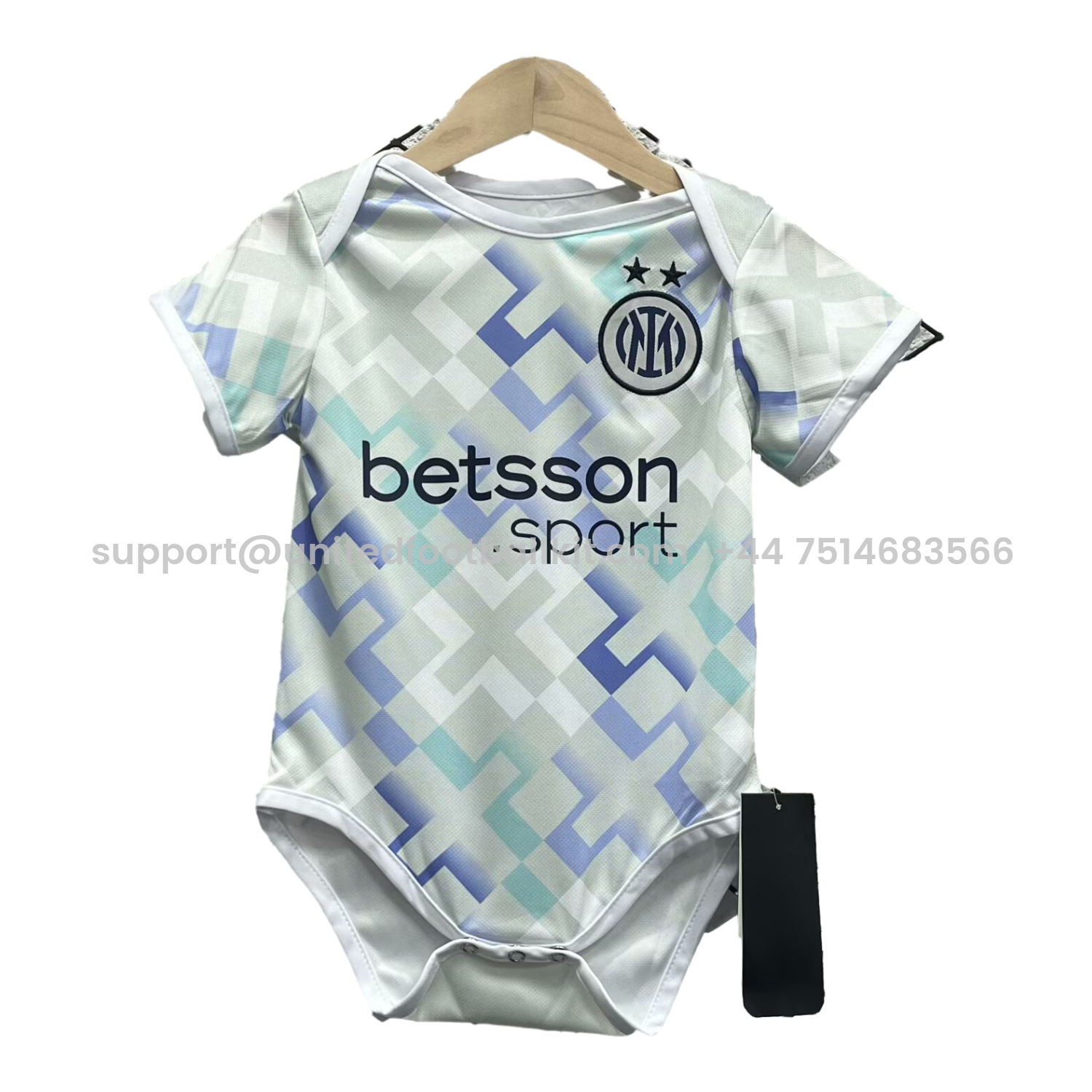 Unitedfootballkit.com | Inter Milan 25-26 Away Baby Crawling Suit -Customize Name, Number and Patch | Worldwide Shipping