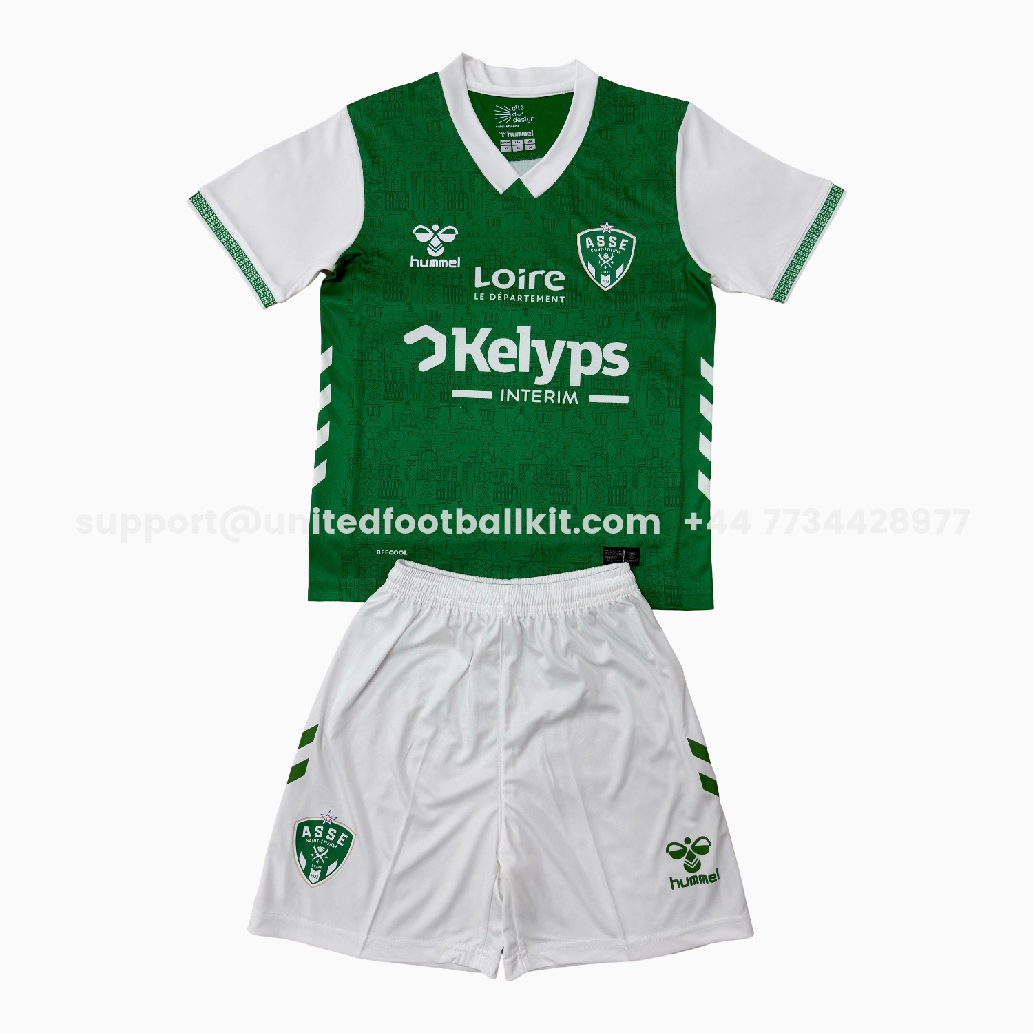 Unitedfootballkit.com | AS Saint-Etienne 25-26 Home Kids Kit -Customize Name, Number and Patch | Worldwide Shipping
