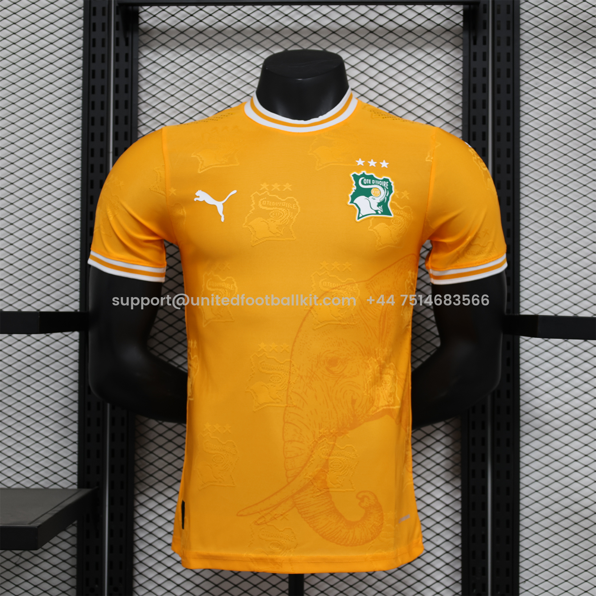 Unitedfootballkit.com | Ivory Coast 2024 Orange Elephant Special Edition Jersey - Player Version -Customize Name, Number and Patch | Worldwide Shipping