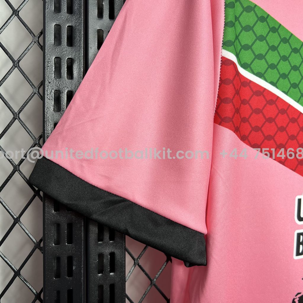 Unitedfootballkit.com | Club Deportivo Palestino 24-25 Pink Graffiti Jersey - Fans Version -Customize Name, Number and Patch | Worldwide Shipping