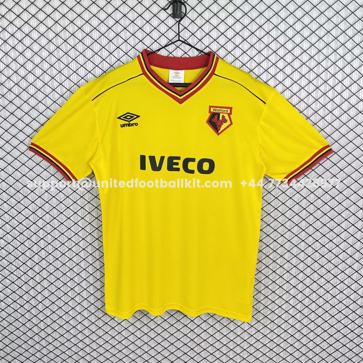 Unitedfootballkit.com | Retro Watford 1982-85 Home Jersey -Customize Name, Number and Patch | Worldwide Shipping