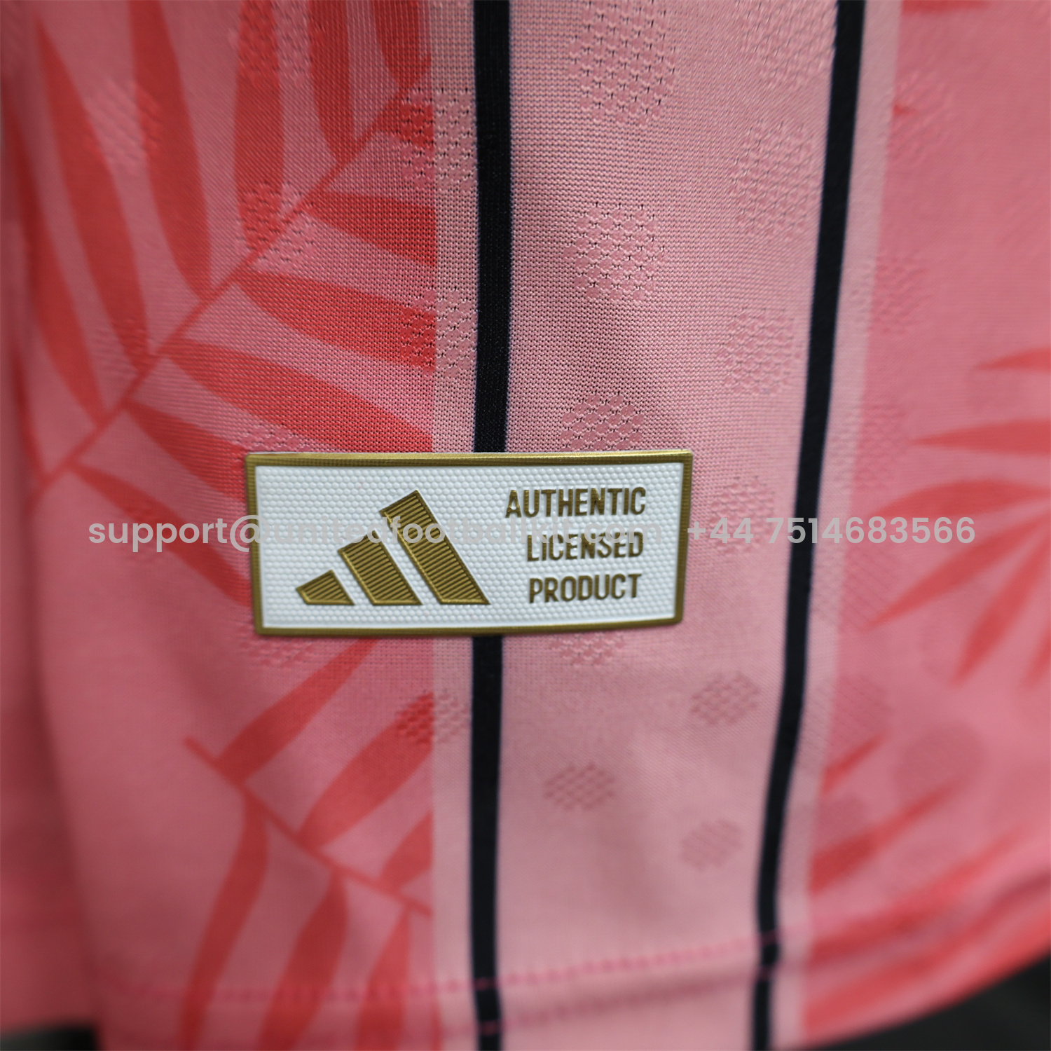 Unitedfootballkit.com | INT M.A.M 25-26 Pink Stripes and Leaves Pattern Special Jersey - Player Version -Customize Name, Number and Patch | Worldwide Shipping