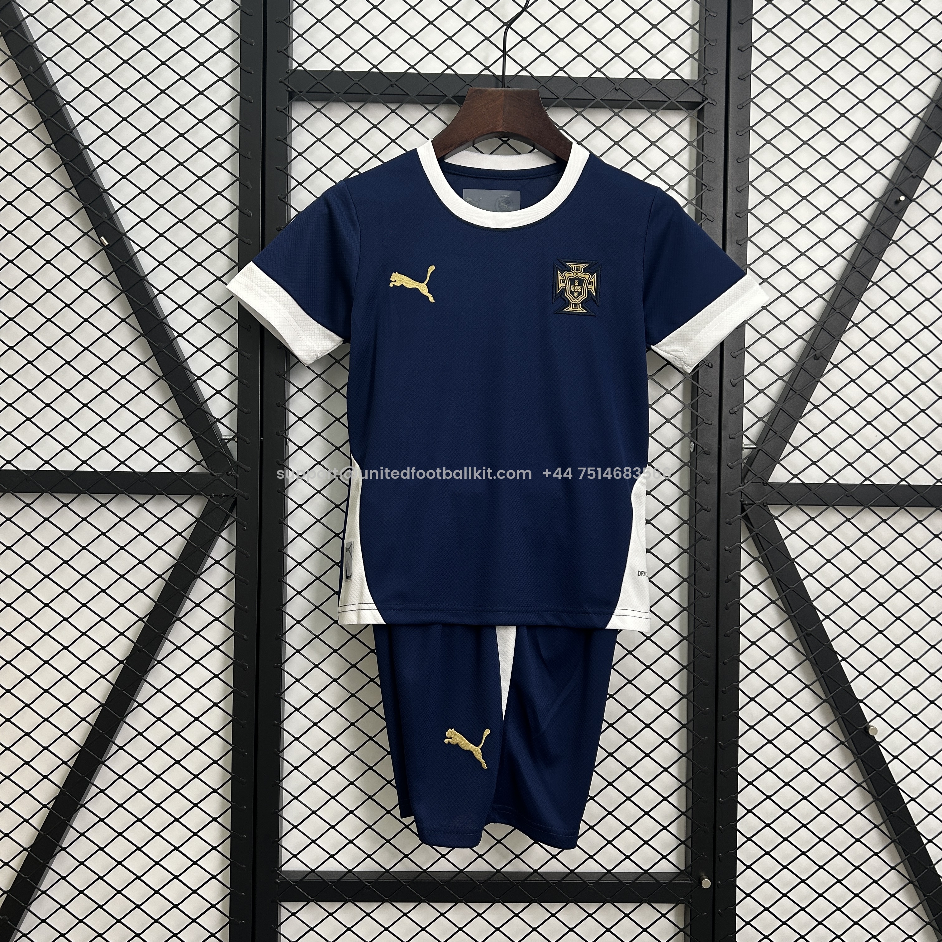 Unitedfootballkit.com | Portugal 2025-26 Royal Blue Training Kids Kit -Customize Name, Number and Patch | Worldwide Shipping