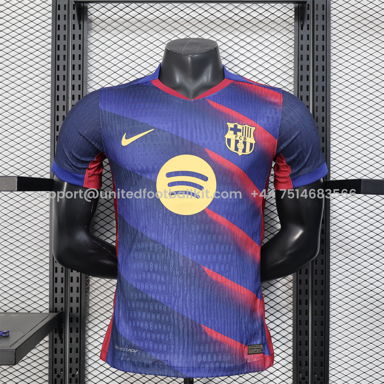Unitedfootballkit.com | Barcelona 25-26 Red Diagonal Special Blue Jersey - Player Version -Customize Name, Number and Patch | Worldwide Shipping