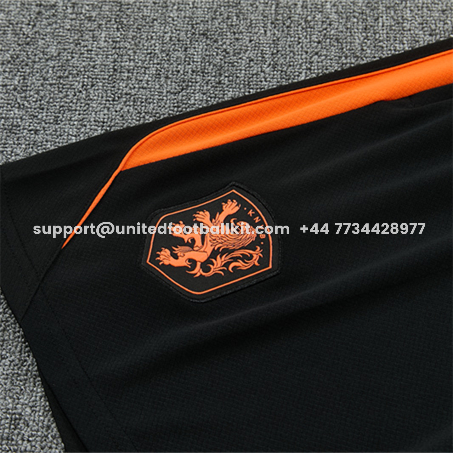 Unitedfootballkit.com | Netherlands 2026 Short-Sleeve Training Set - White With Orange Top & Black With Orange Pants -Customize Name, Number and Patch | Worldwide Shipping