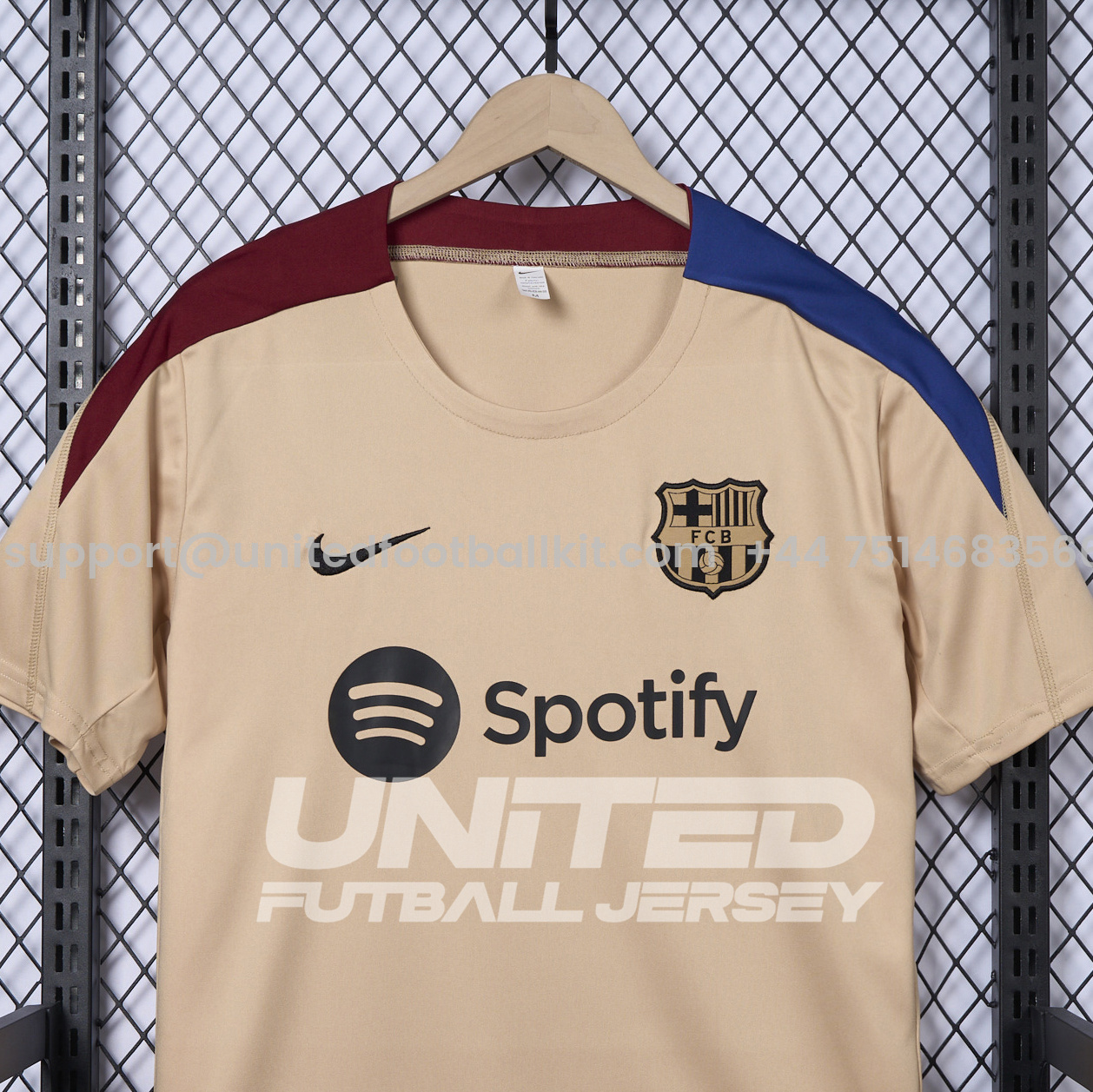 Unitedfootballkit.com | Barcelona 24-25 Frick Same Style Coach Training Shirt - Gold -Customize Name, Number and Patch | Worldwide Shipping