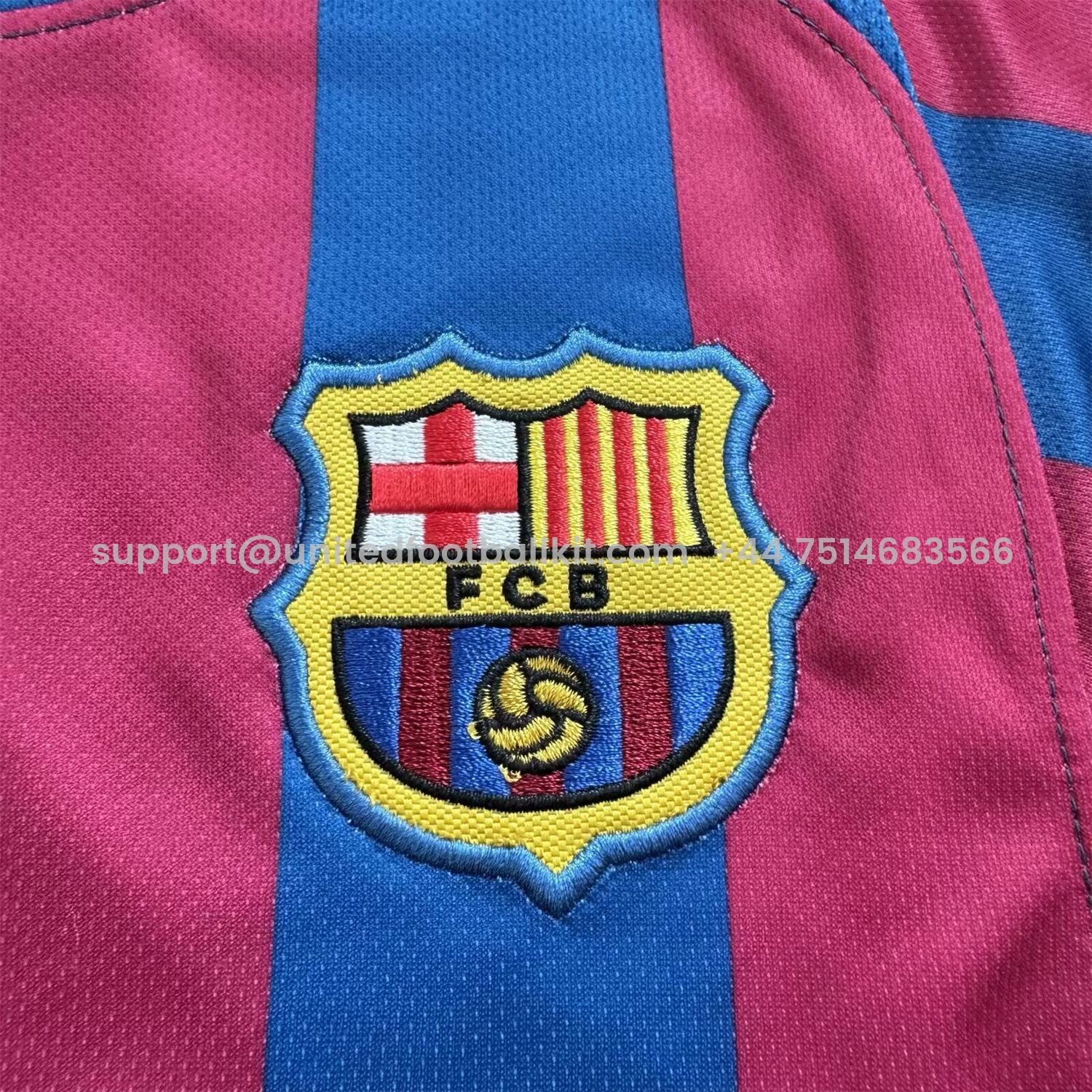 Unitedfootballkit.com | Retro Barcelona 06-07 Home Long Sleeve Kids Kit -Customize Name, Number and Patch | Worldwide Shipping
