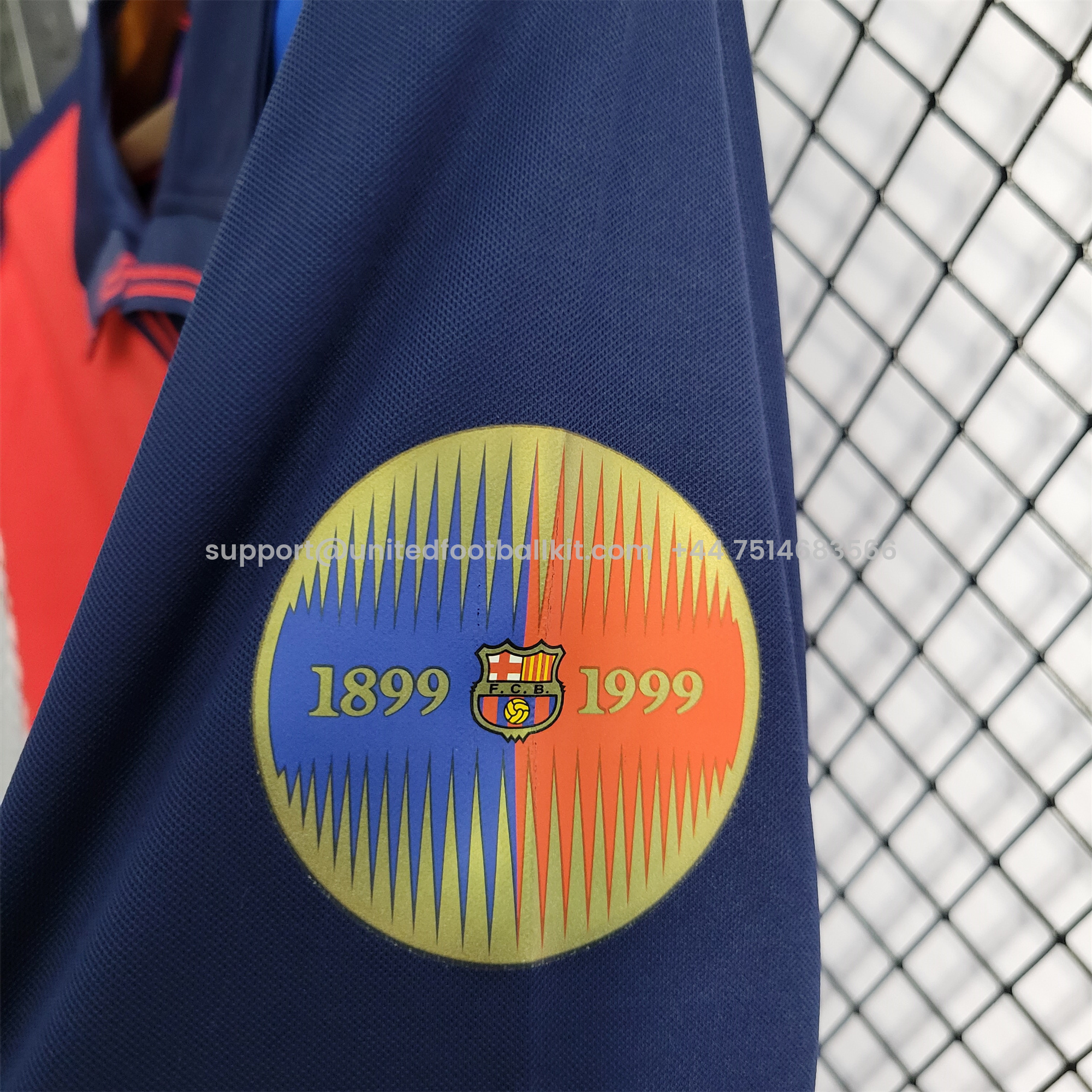 Unitedfootballkit.com | Retro Barcelona Centenary Edition Long Sleeve Jersey -Customize Name, Number and Patch | Worldwide Shipping