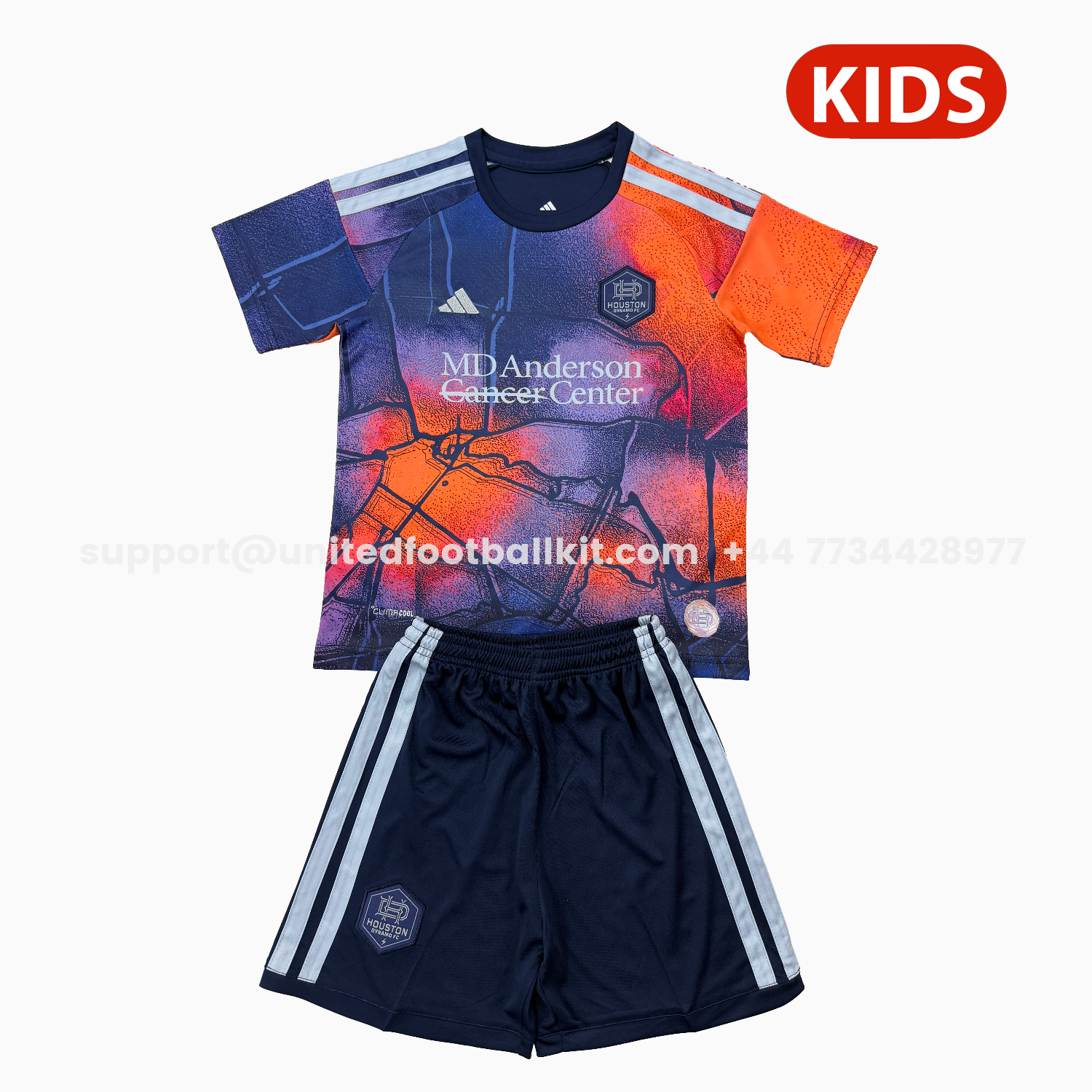 Unitedfootballkit.com | Houston Dynamo FC 2026 Away Kids Kit -Customize Name, Number and Patch | Worldwide Shipping