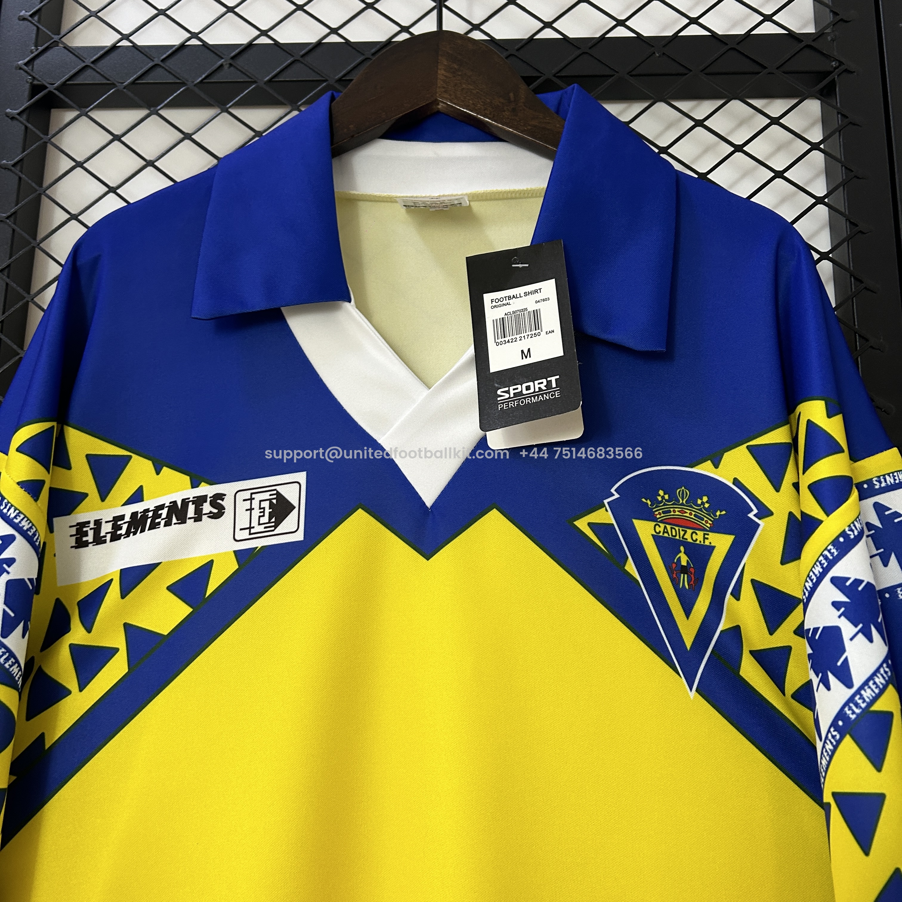 Unitedfootballkit.com | Retro Cádiz Cadiz 1991-92 Home Unsponsored Jersey -Customize Name, Number and Patch | Worldwide Shipping