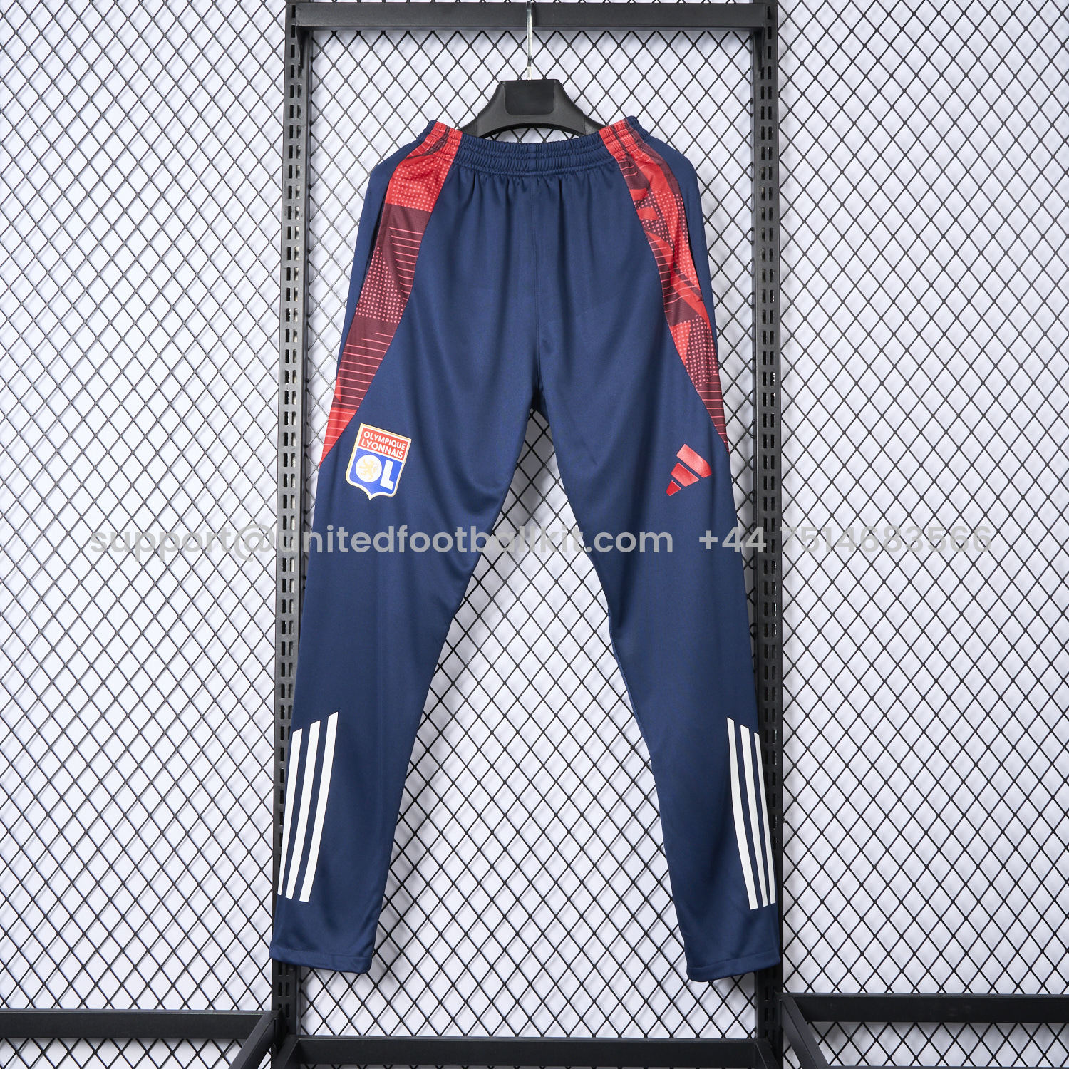 Unitedfootballkit.com | Olympique Lyonnais Lyon 24-25 Navy Blue Training Pants - Player Version -Customize Name, Number and Patch | Worldwide Shipping