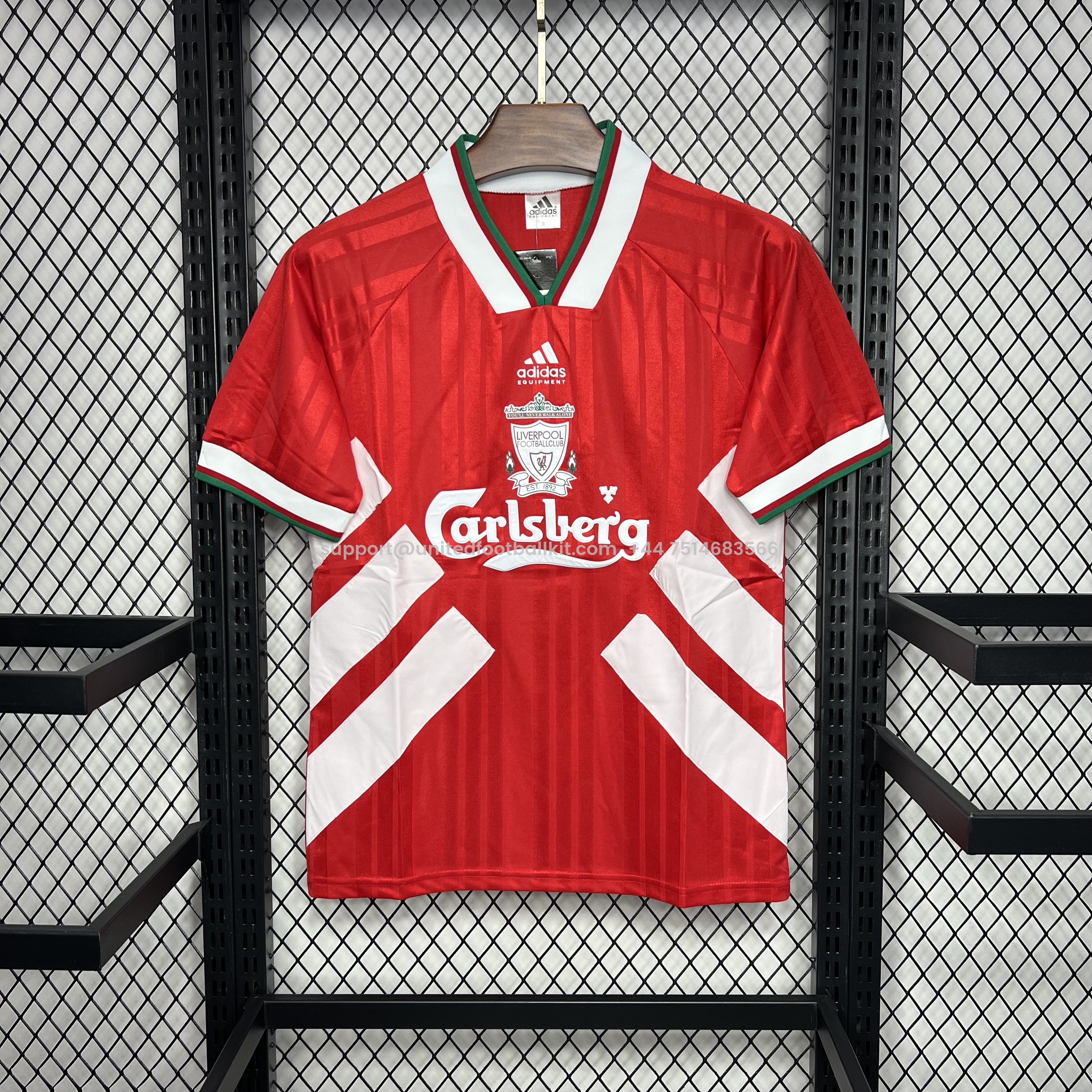 Unitedfootballkit.com | Retro Liver.pool 1993-95 Home Stadium Jersey -Customize Name, Number and Patch | Worldwide Shipping