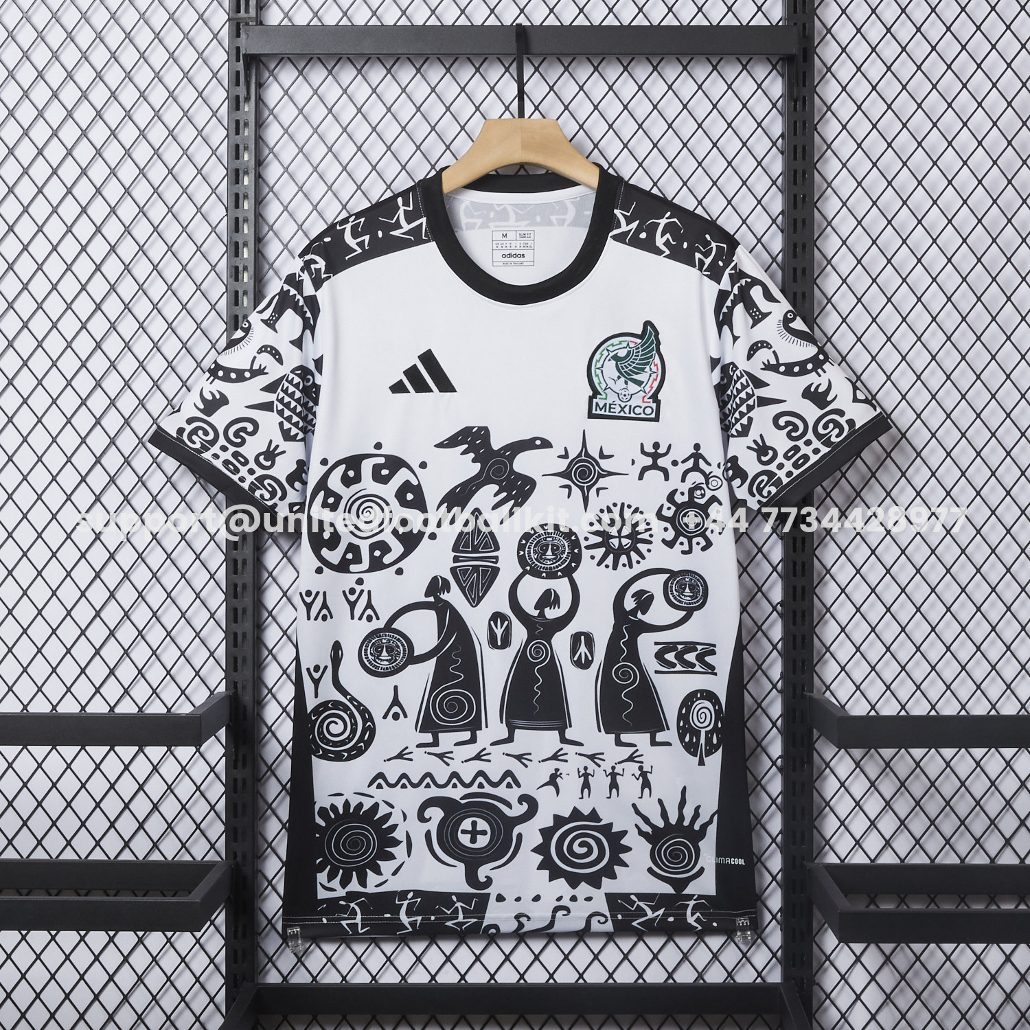 Unitedfootballkit.com | Mexico 25-26 Mayan Cvilization Black And White Special Jersey - Fans Version -Customize Name, Number and Patch | Worldwide Shipping