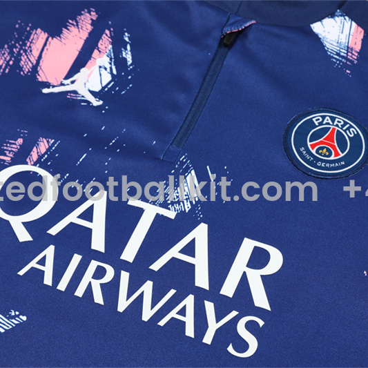 Unitedfootballkit.com | Paris Saint-Germain PSG 24-25 Long Sleeve Training Set - Royal Blue -Customize Name, Number and Patch | Worldwide Shipping