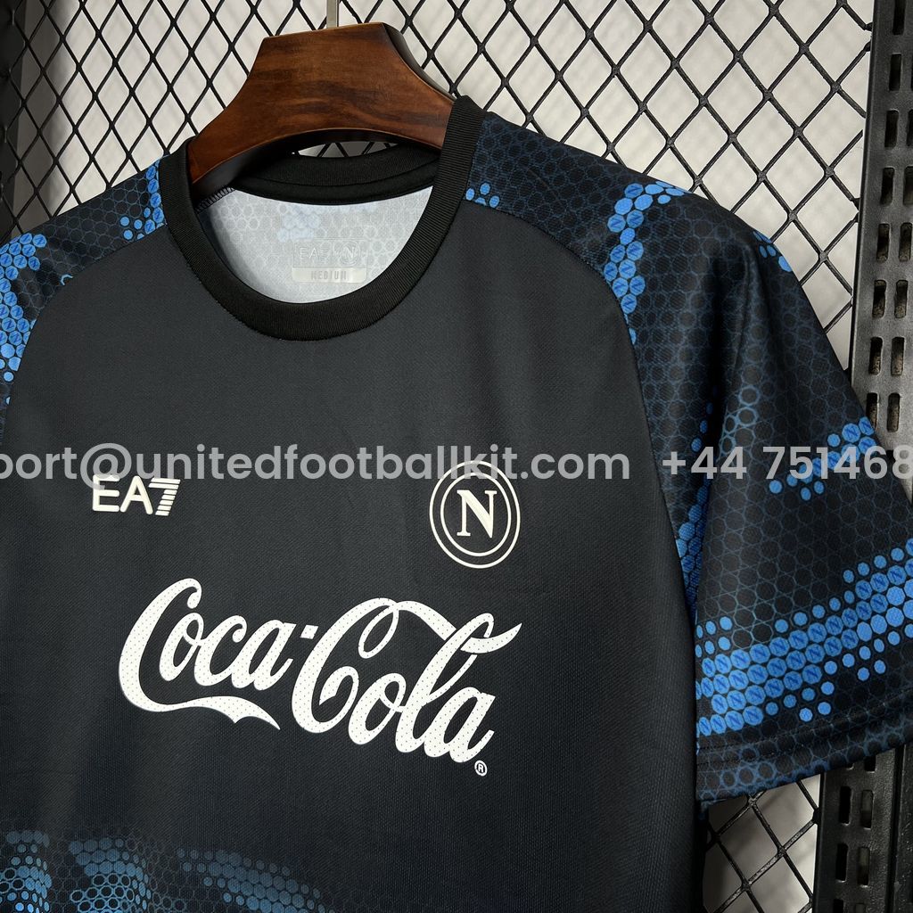 Unitedfootballkit.com | Napoli 24-25 Black Blue Training Jersey - Fans Version -Customize Name, Number and Patch | Worldwide Shipping
