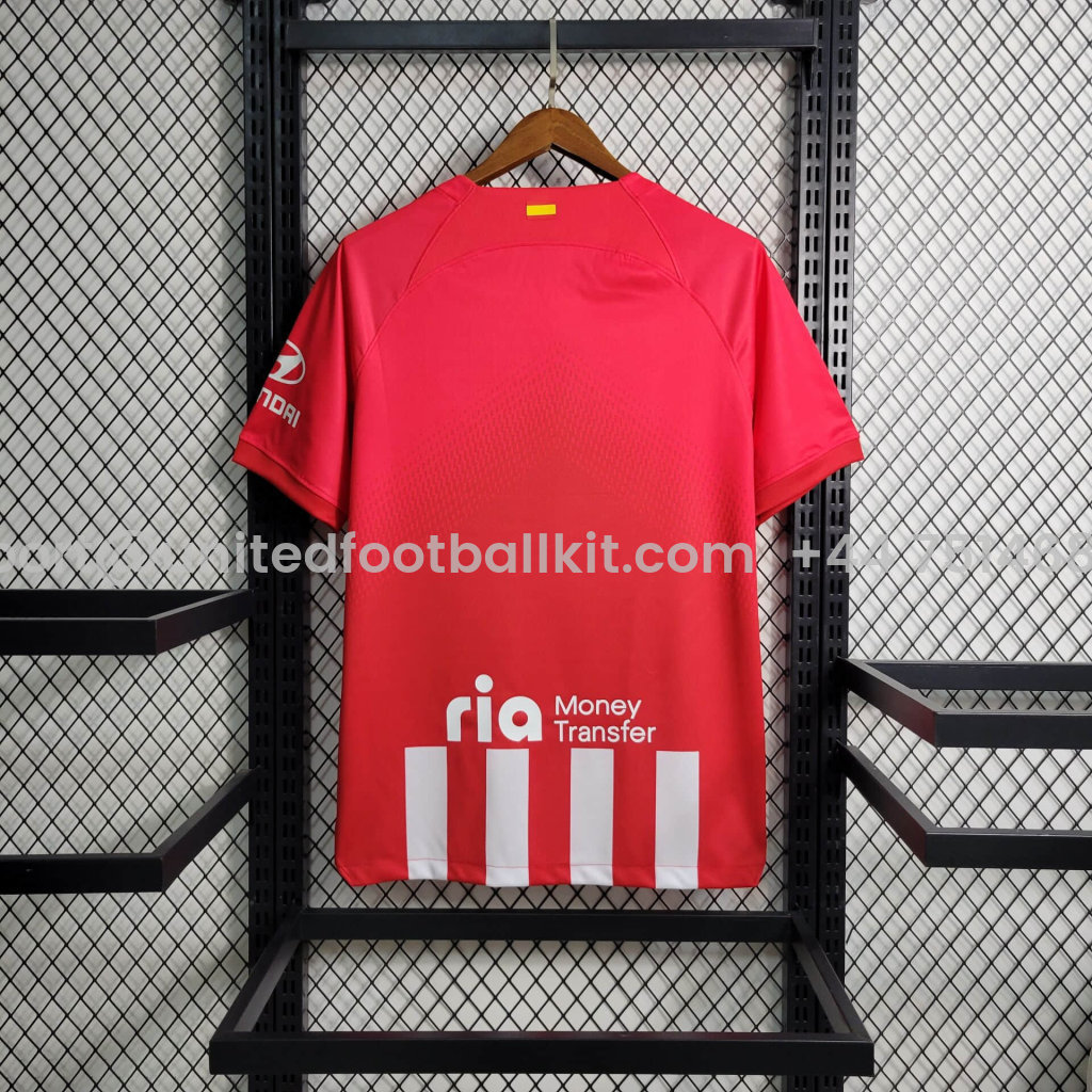Unitedfootballkit.com | Atletico Madrid 23-24 Home Stadium Jersey - Fans Version -Customize Name, Number and Patch | Worldwide Shipping