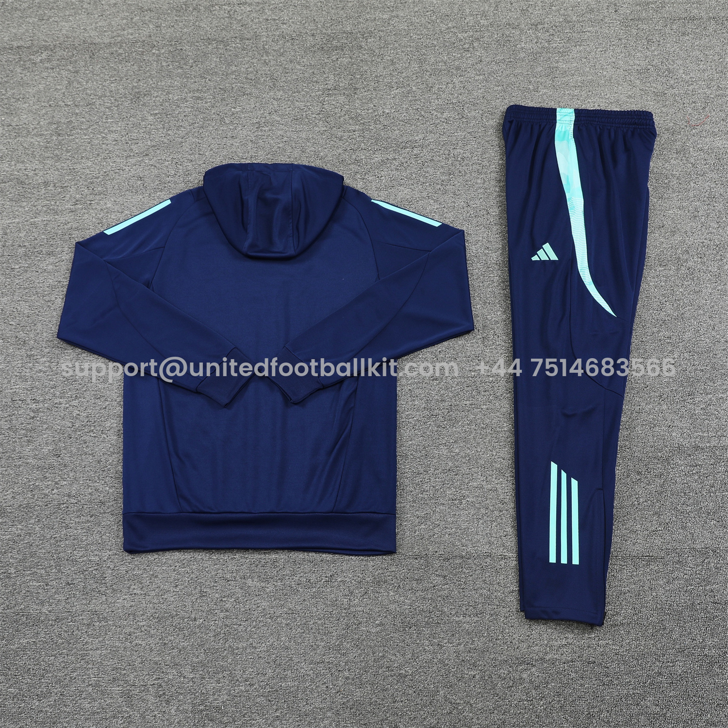 Unitedfootballkit.com | Arsenal 24-25 Training Hoodie Set - Royal Blue Hoodie and Pants -Customize Name, Number and Patch | Worldwide Shipping