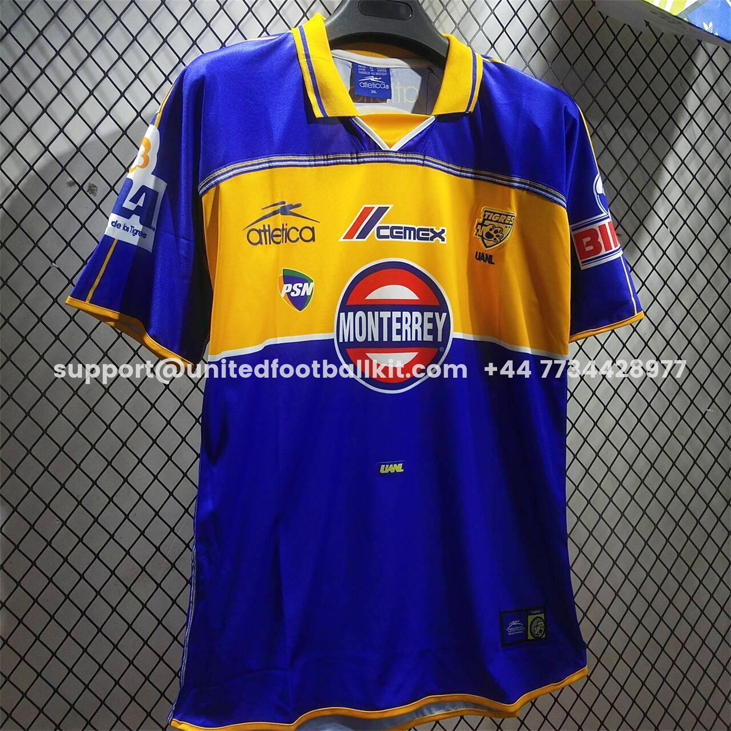 Unitedfootballkit.com | Retro Tigres UANL 2000-01 Away Jersey -Customize Name, Number and Patch | Worldwide Shipping