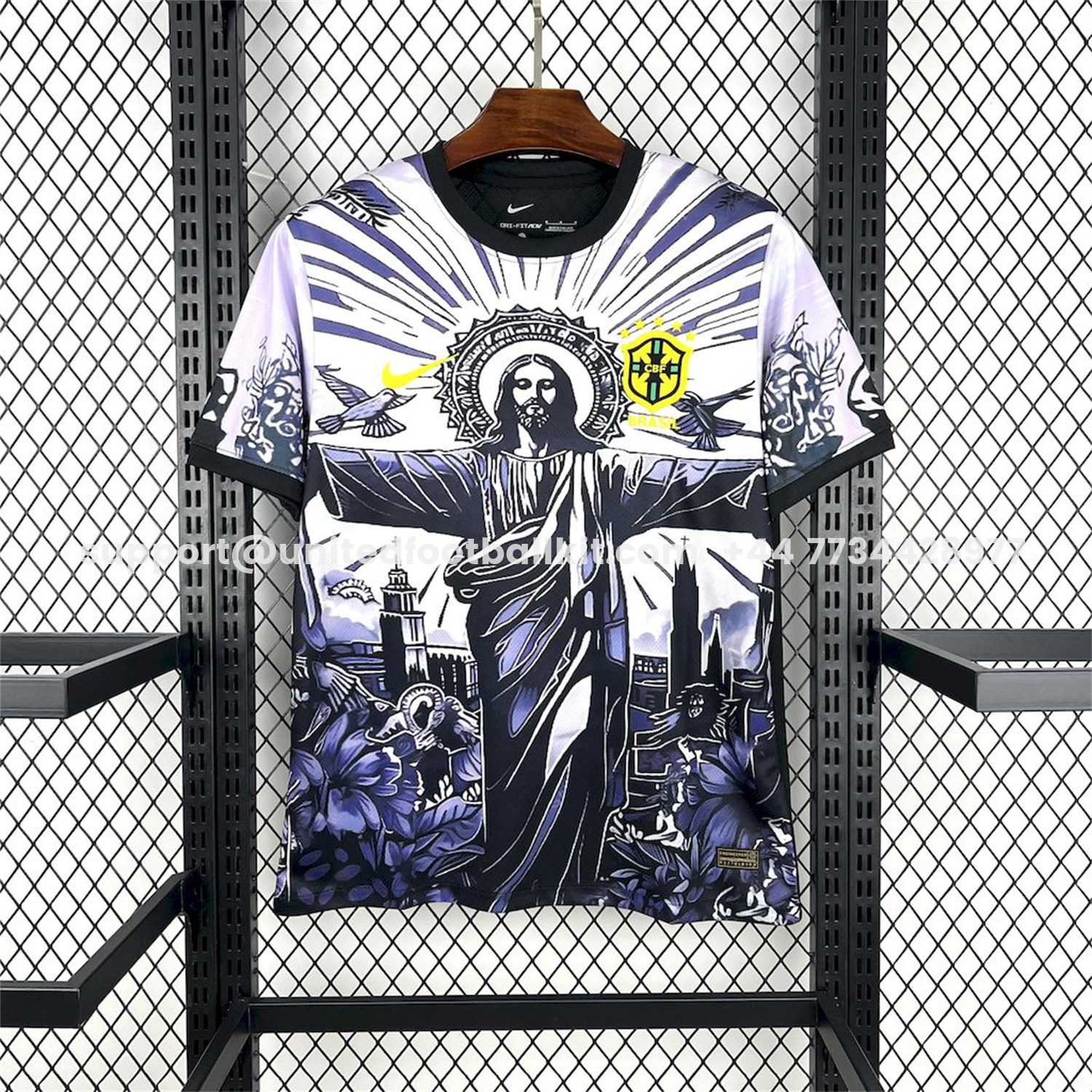 Unitedfootballkit.com | Brazil 25-26 Dark Purple Jesus Statue Special Jersey - Fans Version -Customize Name, Number and Patch | Worldwide Shipping