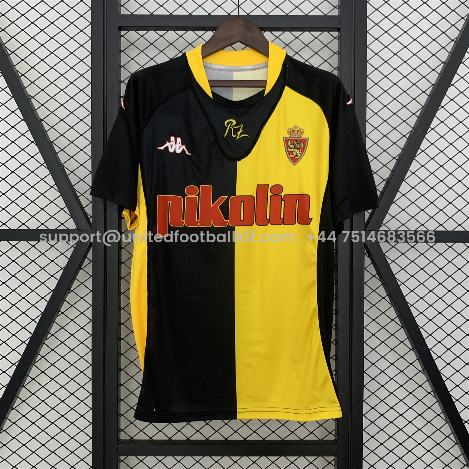 Unitedfootballkit.com | Retro Real Zaragoza 2001-02 Away Jersey -Customize Name, Number and Patch | Worldwide Shipping