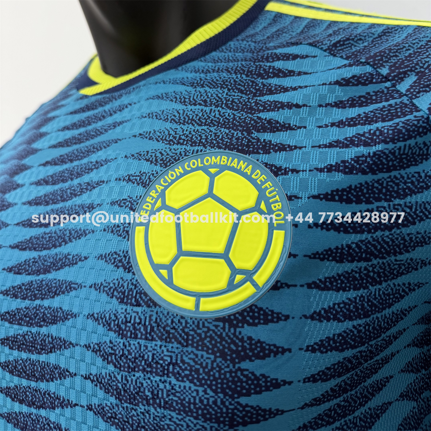 Unitedfootballkit.com | Colombia 2026 Away Blue Long Sleeves Jersey - Fans Version -Customize Name, Number and Patch | Worldwide Shipping