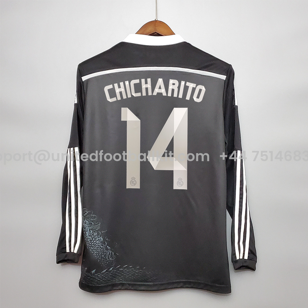 Unitedfootballkit.com | Retro Real Madrid 14-15 Third Long Sleeve Jersey -Customize Name, Number and Patch | Worldwide Shipping