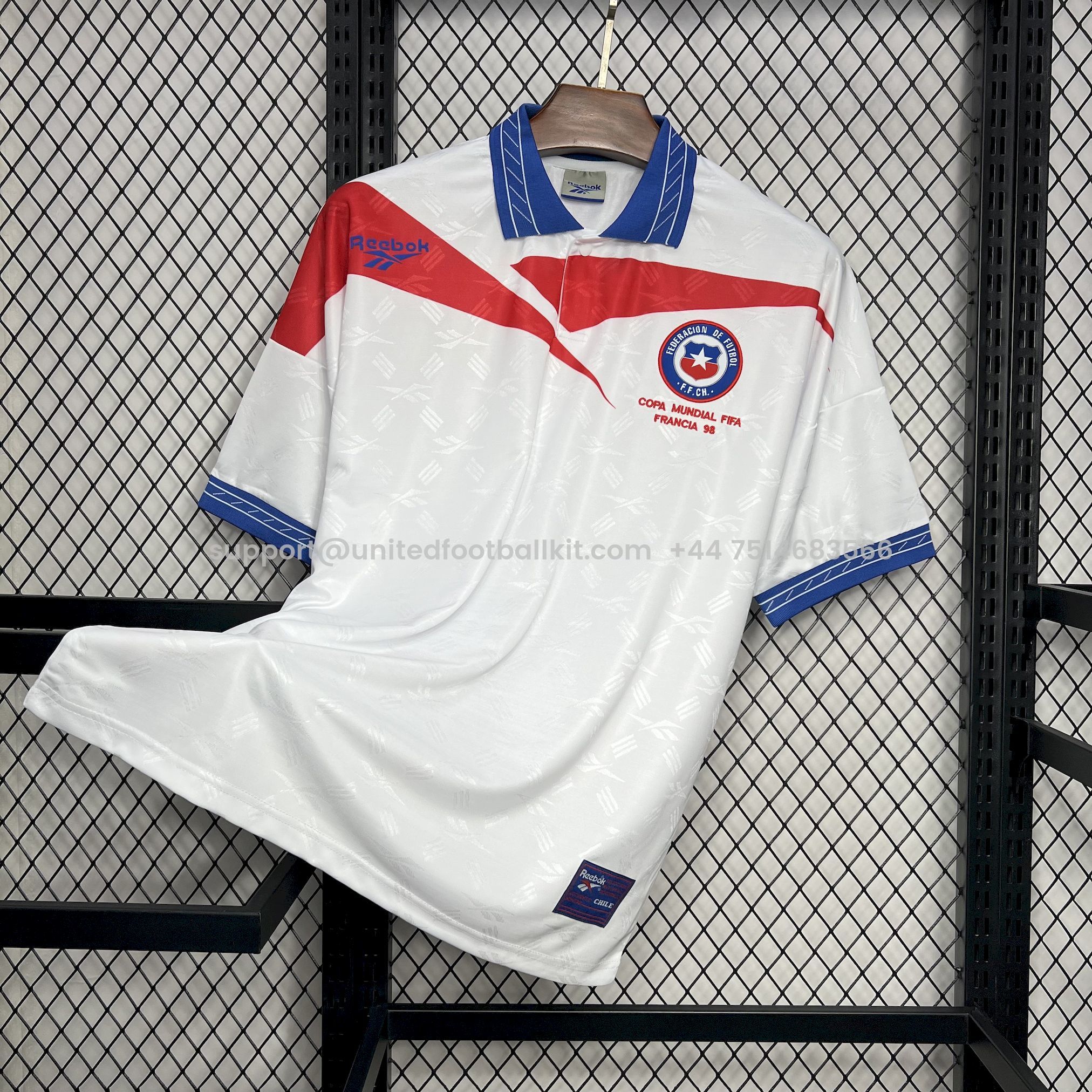 Unitedfootballkit.com | Retro Chile 1998 Away Jersey -Customize Name, Number and Patch | Worldwide Shipping