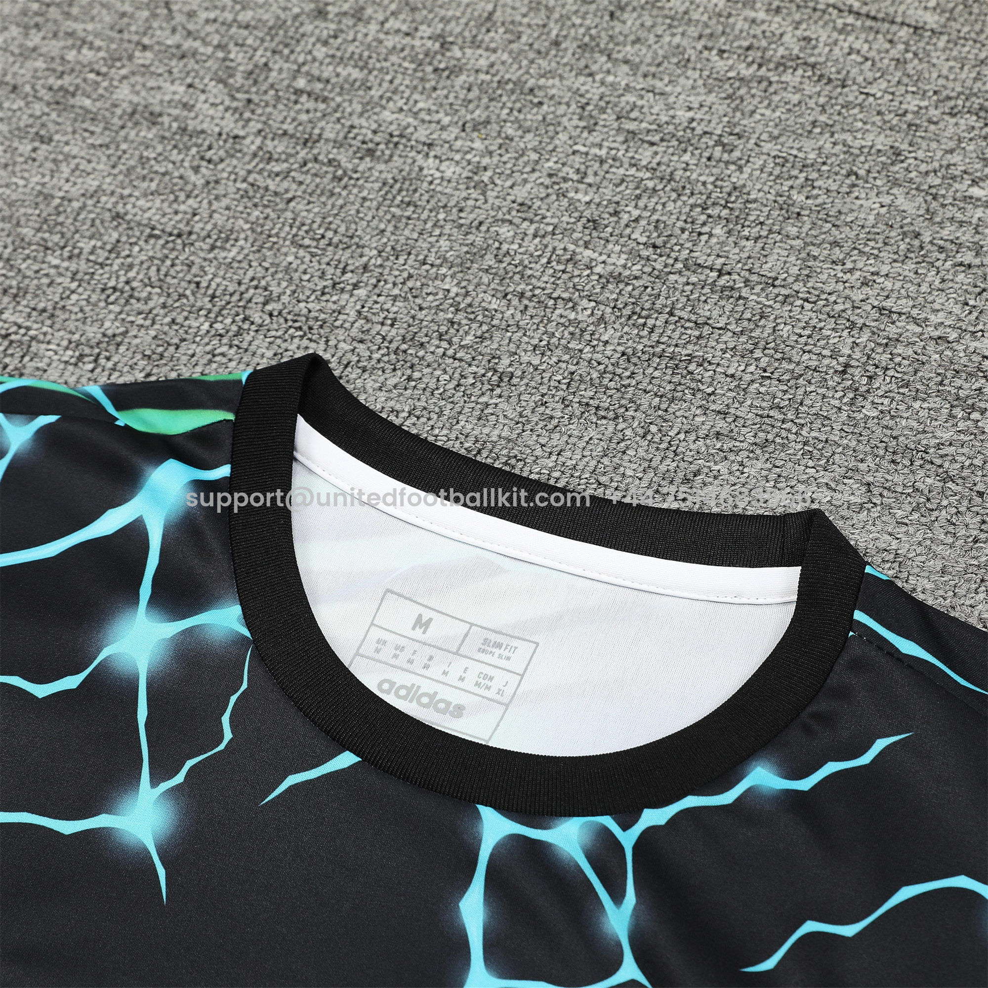 Unitedfootballkit.com | Real Madrid 24-25 Short-Sleeve Training Set - Green Leopard Top & Black Shorts -Customize Name, Number and Patch | Worldwide Shipping