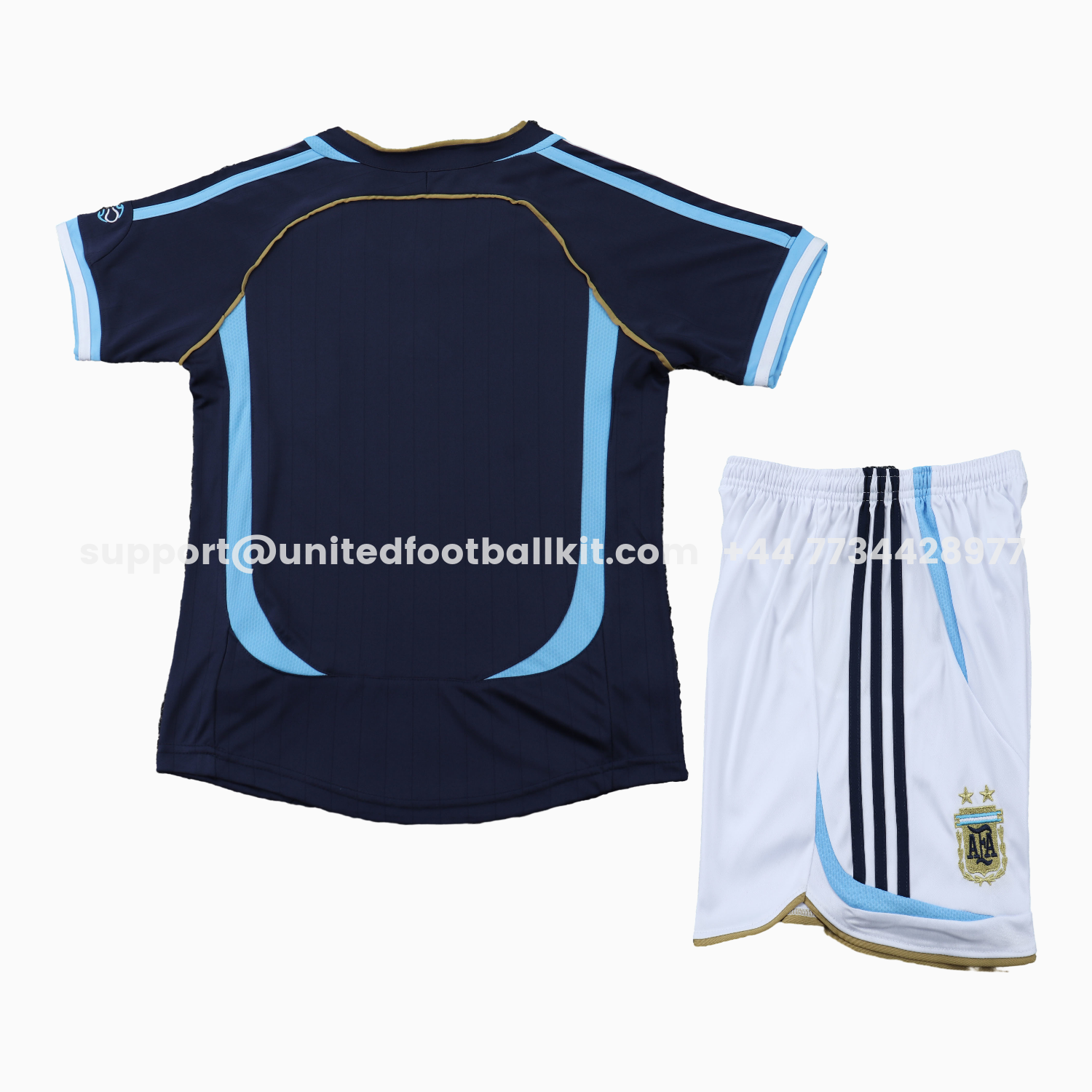 Unitedfootballkit.com | Retro Argentina 2006 Away Kids Kit -Customize Name, Number and Patch | Worldwide Shipping