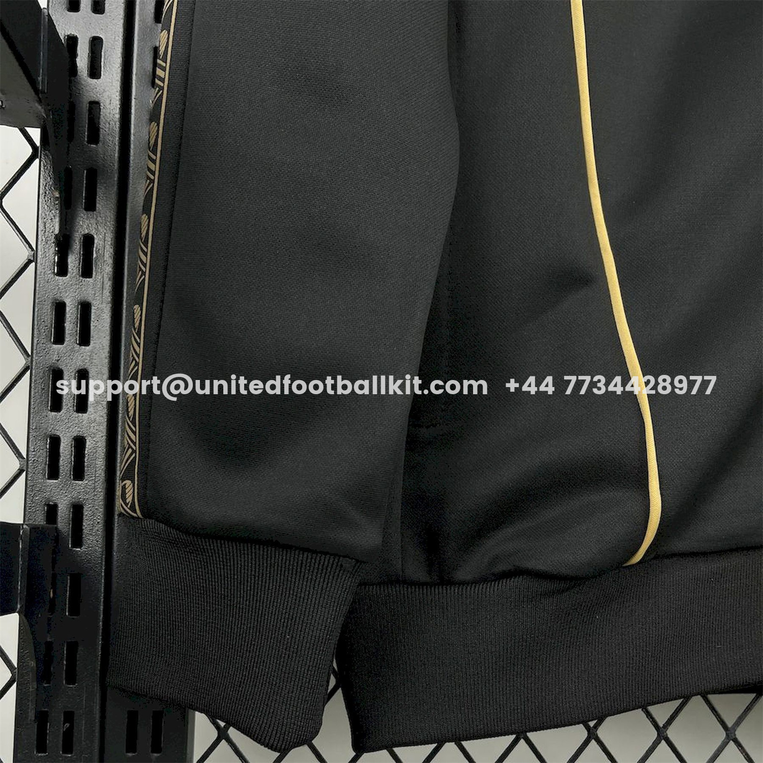 Unitedfootballkit.com | Portugal 25-26 Eusebio Special Windbreaker Training Set - Black White Top and Pants -Customize Name, Number and Patch | Worldwide Shipping