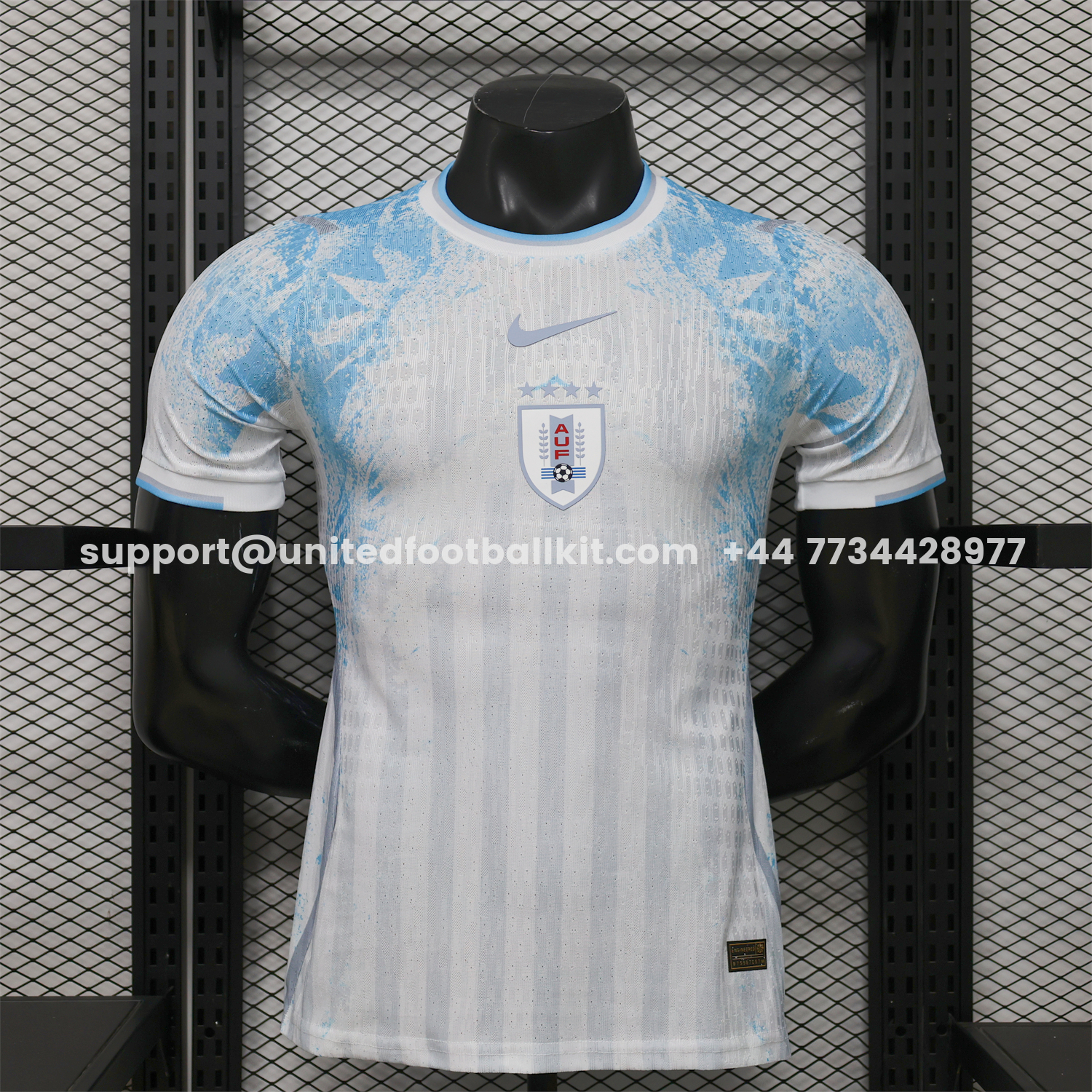 Unitedfootballkit.com | Uruguay 2026 White With Blue Special Jersey - Player Version -Customize Name, Number and Patch | Worldwide Shipping