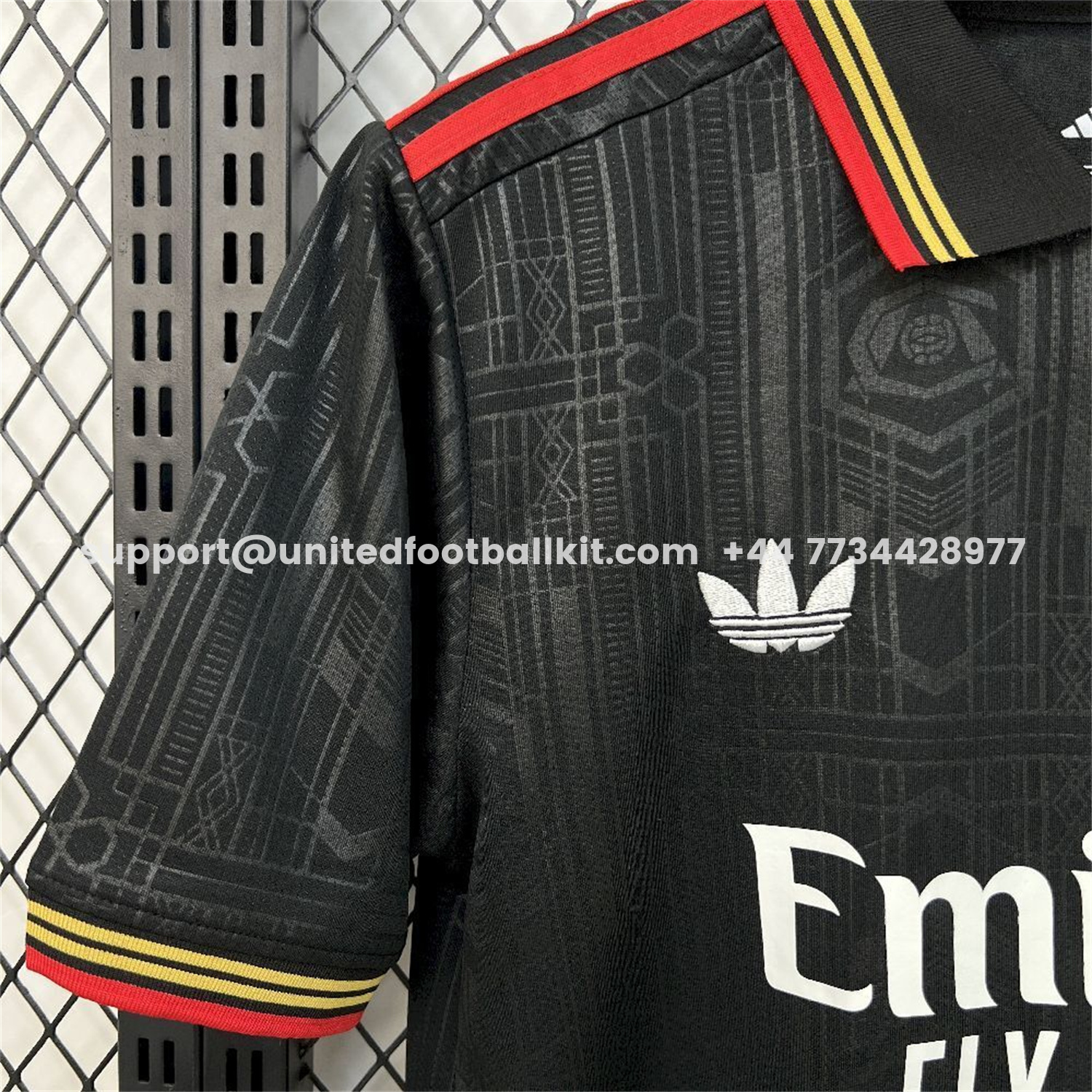 Unitedfootballkit.com | Arsenal 25-26 Black POLO Throwback Trefoil Jersey - Fans Version -Customize Name, Number and Patch | Worldwide Shipping