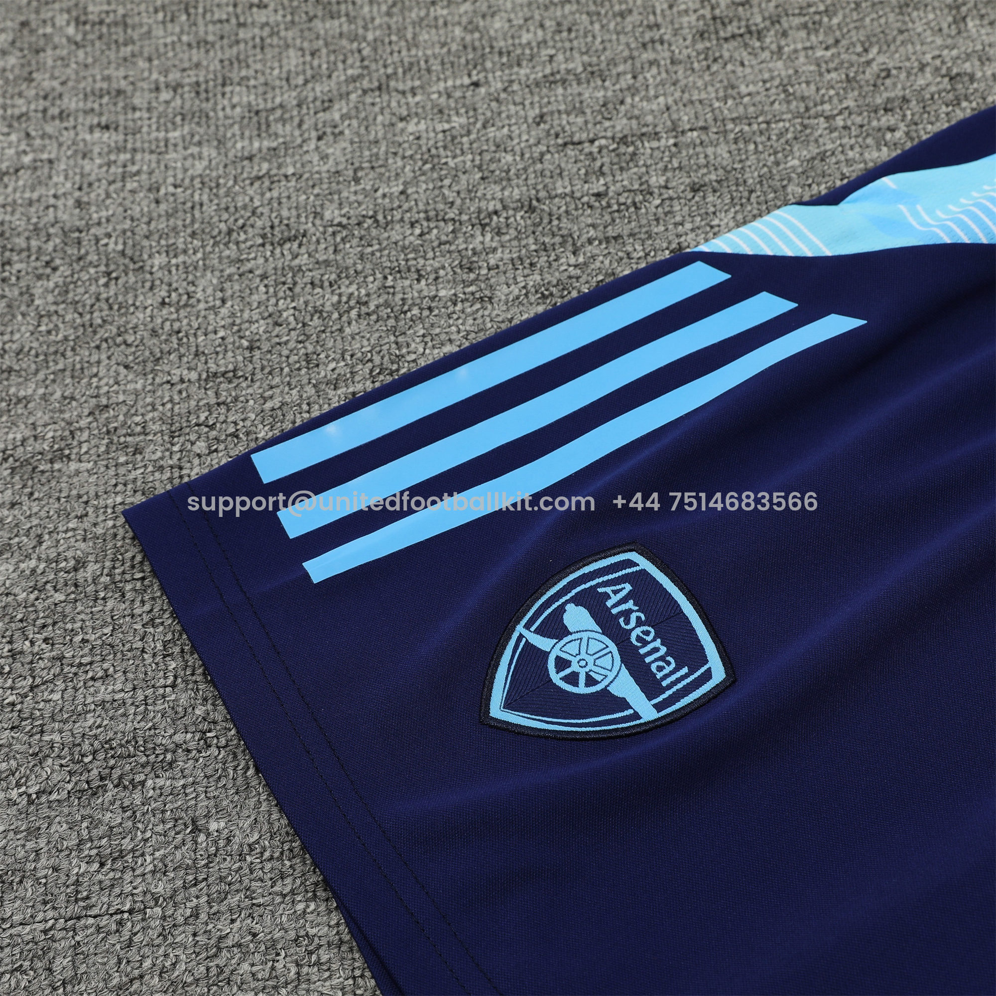 Unitedfootballkit.com | Arsenal 24-25 Vest Training Set - Blue -Customize Name, Number and Patch | Worldwide Shipping