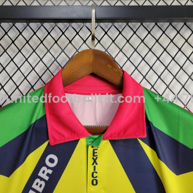 Unitedfootballkit.com | Retro Mexico 1994 Goalkeeper Red Yellow Jersey -Customize Name, Number and Patch | Worldwide Shipping