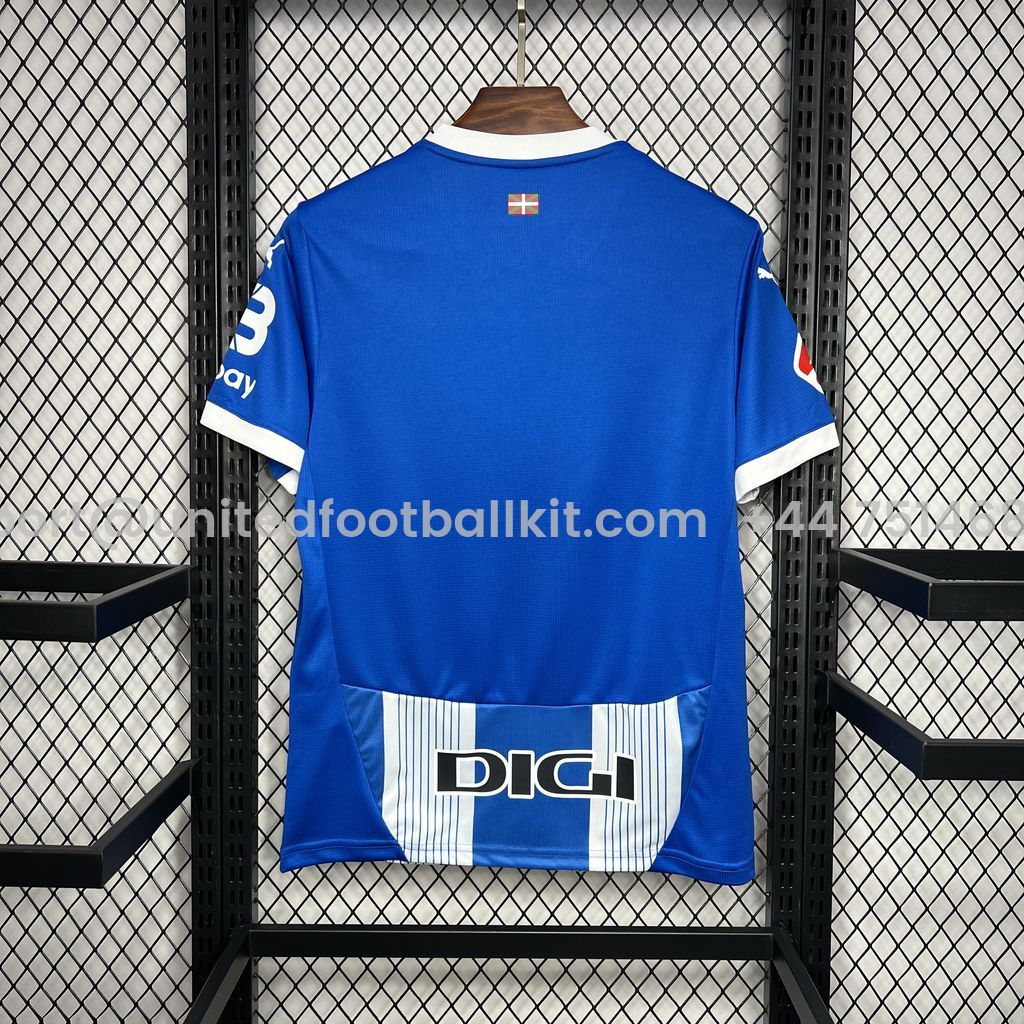 Unitedfootballkit.com | Deportivo Alavés 24-25 Home Stadium Jersey - Fans Version -Customize Name, Number and Patch | Worldwide Shipping