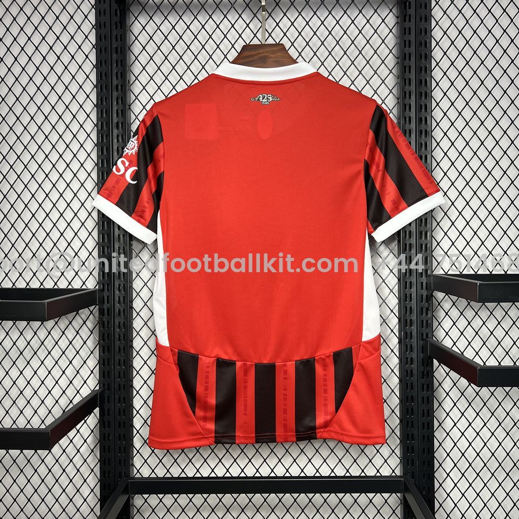Unitedfootballkit.com | AC Milan 24-25 Home Stadium Jersey - Fans Version -Customize Name, Number and Patch | Worldwide Shipping