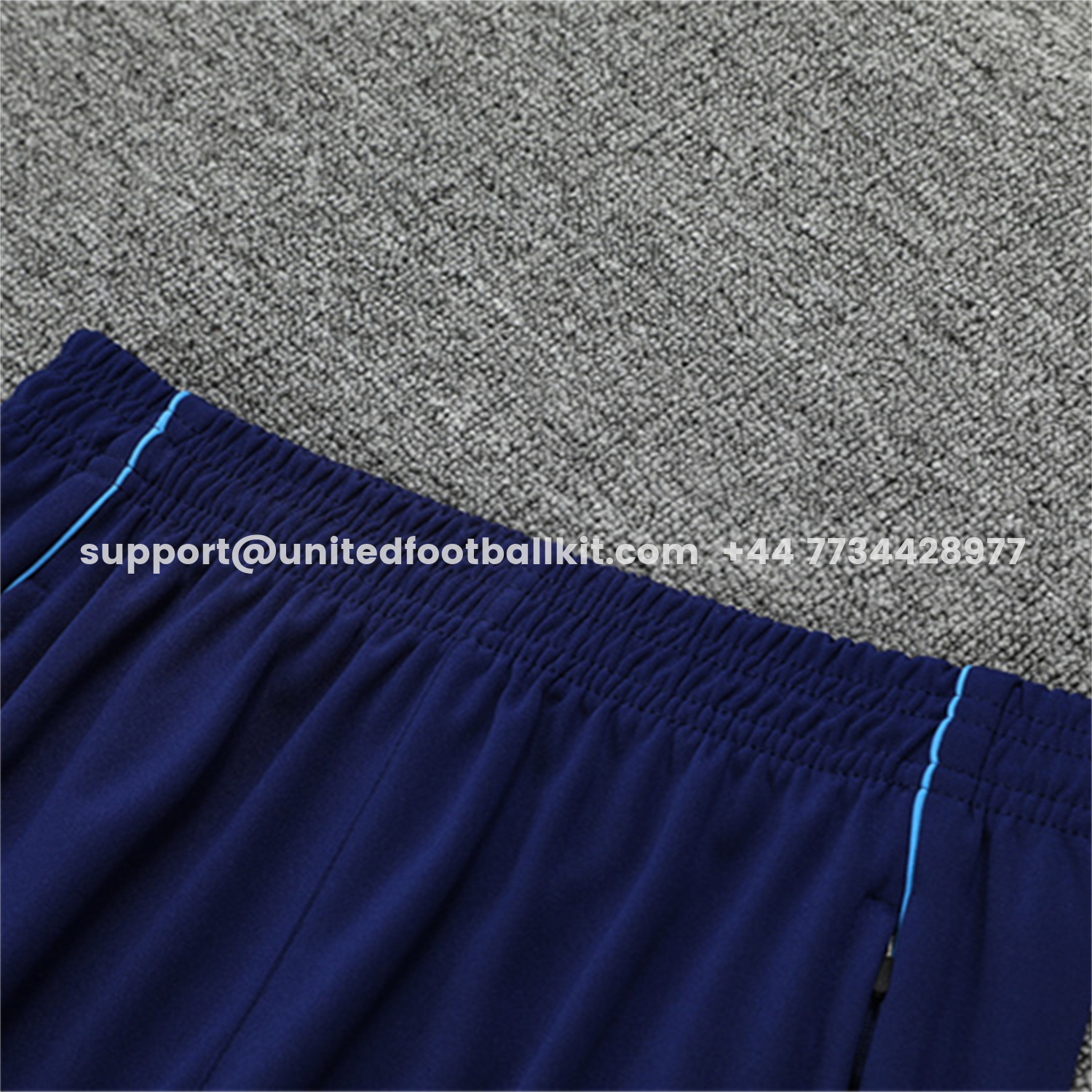 Unitedfootballkit.com | Real Madrid 25-26 Kids Long Sleeve Training Set - Deep Blue Top & Pants -Customize Name, Number and Patch | Worldwide Shipping