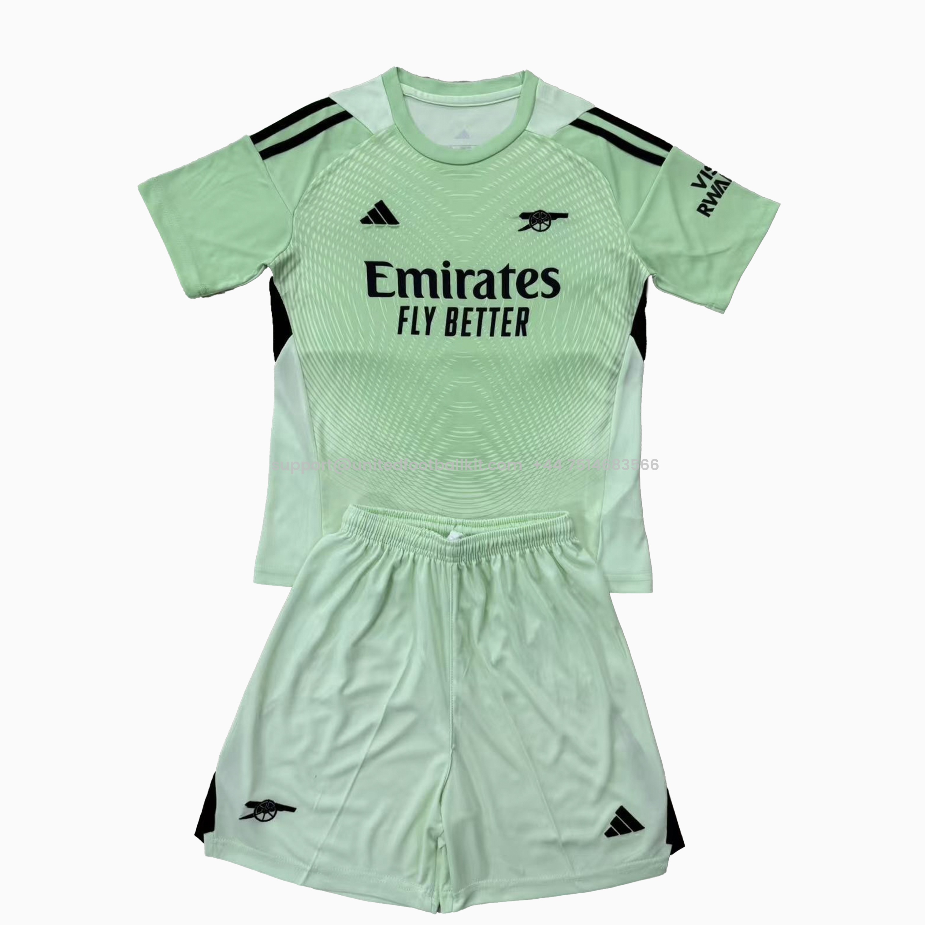 Unitedfootballkit.com | Arsenal 25-26 Light Green Goalkeeper Men's Adult Jersey Set - Fans Version -Customize Name, Number and Patch | Worldwide Shipping