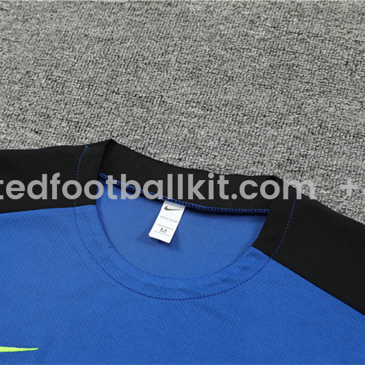 Unitedfootballkit.com | Barcelona 24-25 Short-Sleeve Training Set - Blue and Black -Customize Name, Number and Patch | Worldwide Shipping