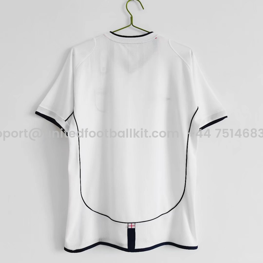 Unitedfootballkit.com | Retro England 2002 Home Stadium Jersey -Customize Name, Number and Patch | Worldwide Shipping