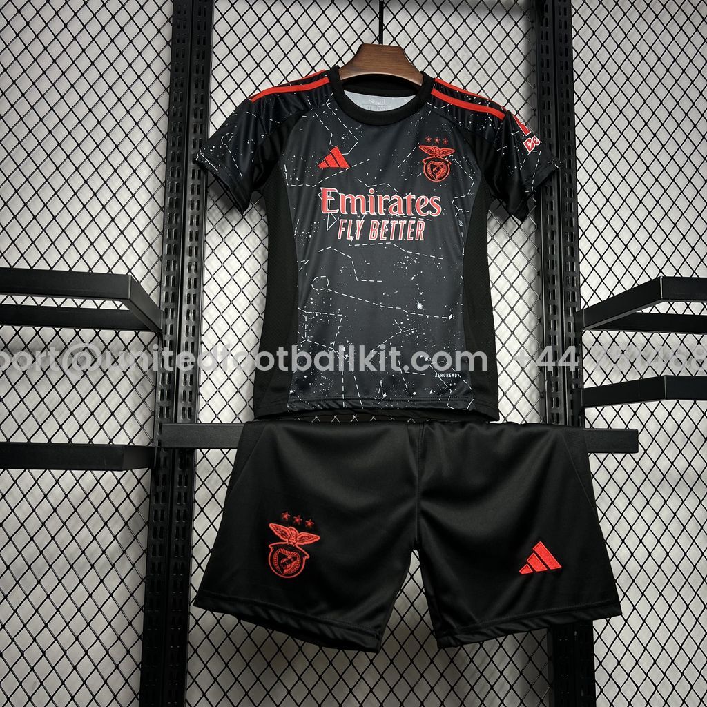 Unitedfootballkit.com | Benfica 24-25 Away Kids Kit -Customize Name, Number and Patch | Worldwide Shipping
