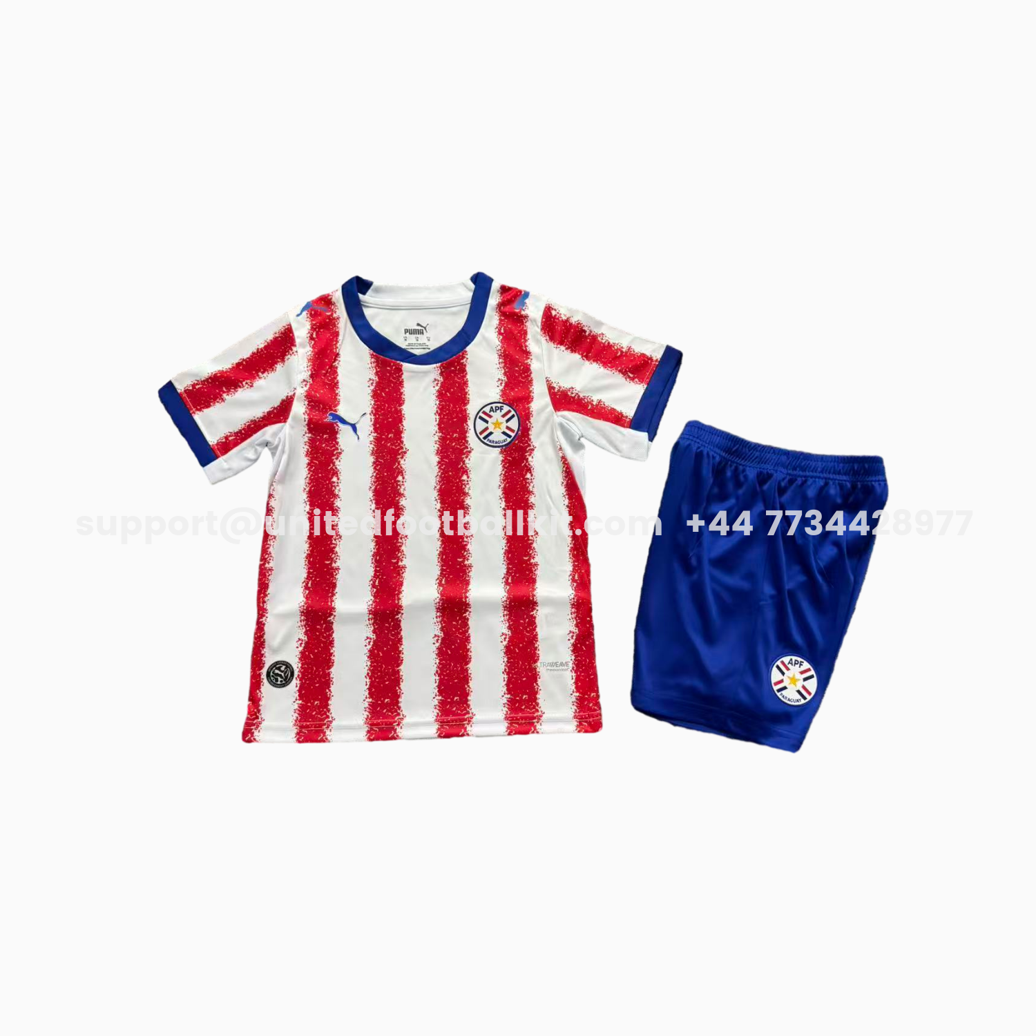 Unitedfootballkit.com | Paraguay 2026 Home Kids Kit -Customize Name, Number and Patch | Worldwide Shipping