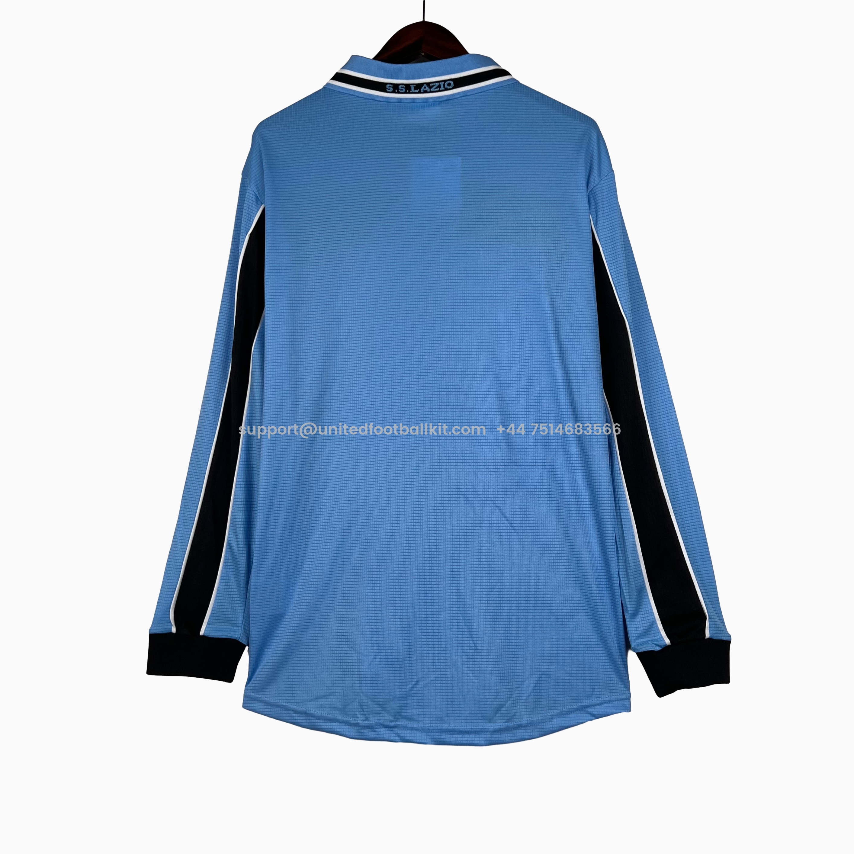 Unitedfootballkit.com | Retro Lazio 1998-00 Home Stadium Long Sleeve Jersey -Customize Name, Number and Patch | Worldwide Shipping