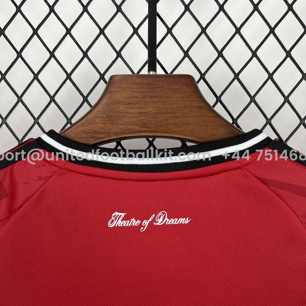 Unitedfootballkit.com | Manchester United 25-26 Home Kids Kit -Customize Name, Number and Patch | Worldwide Shipping