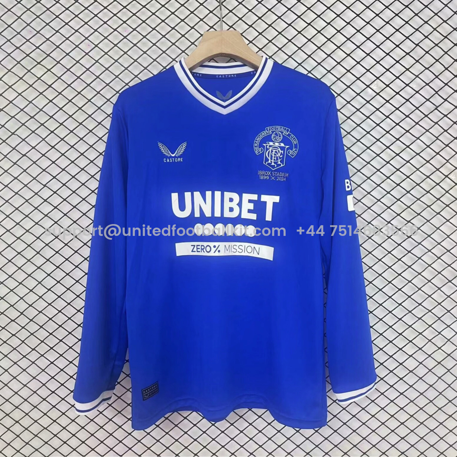 Unitedfootballkit.com | Glasgow Rangers 24-25 125-Years Heritage Long Sleeves Jersey - Fans Version -Customize Name, Number and Patch | Worldwide Shipping
